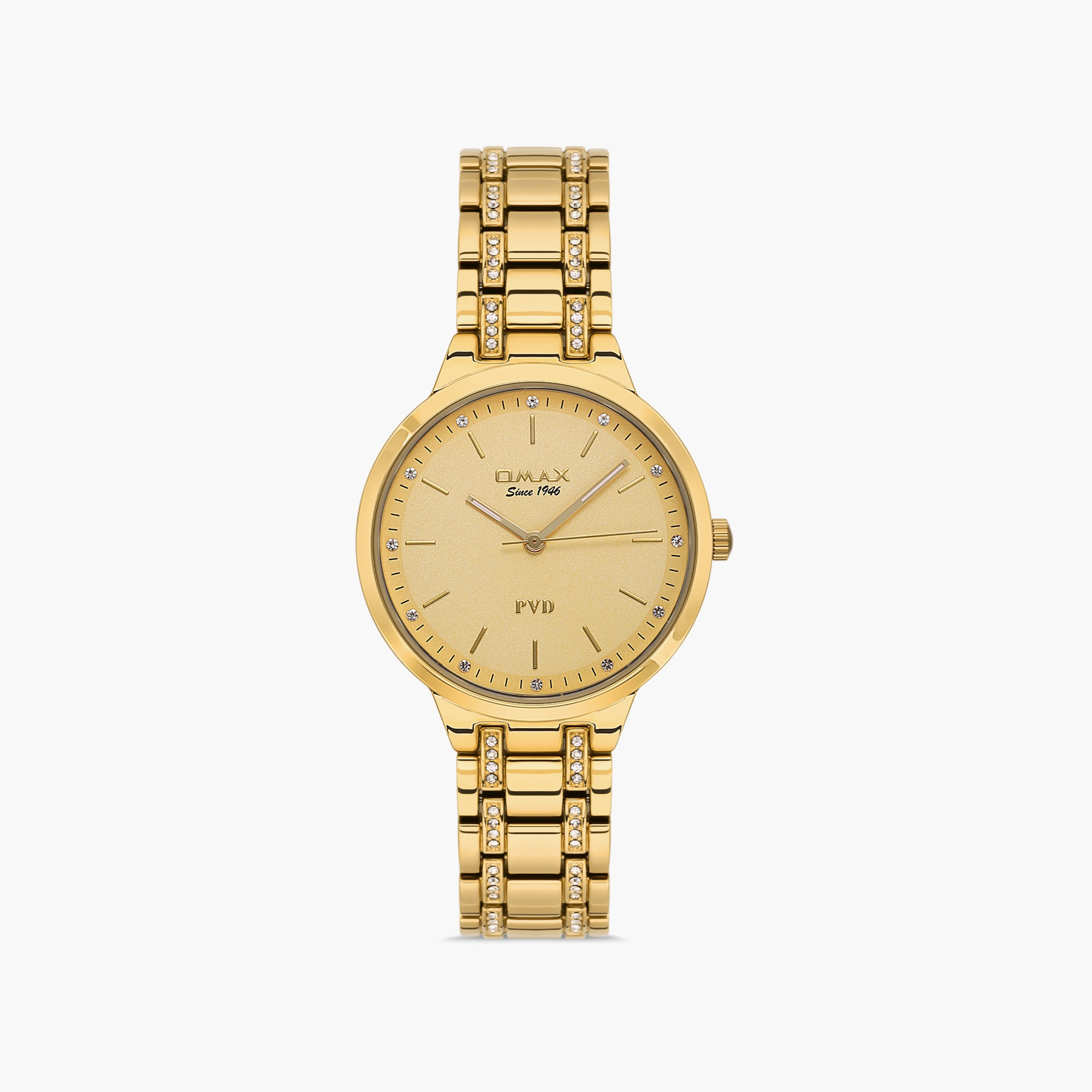 ساعة يد تناظرية ذهبية بسوار ستانلس ستيل للنساء من أوماكس - 00OYY006Q001-women-watchesandjewellery-watches-image-1