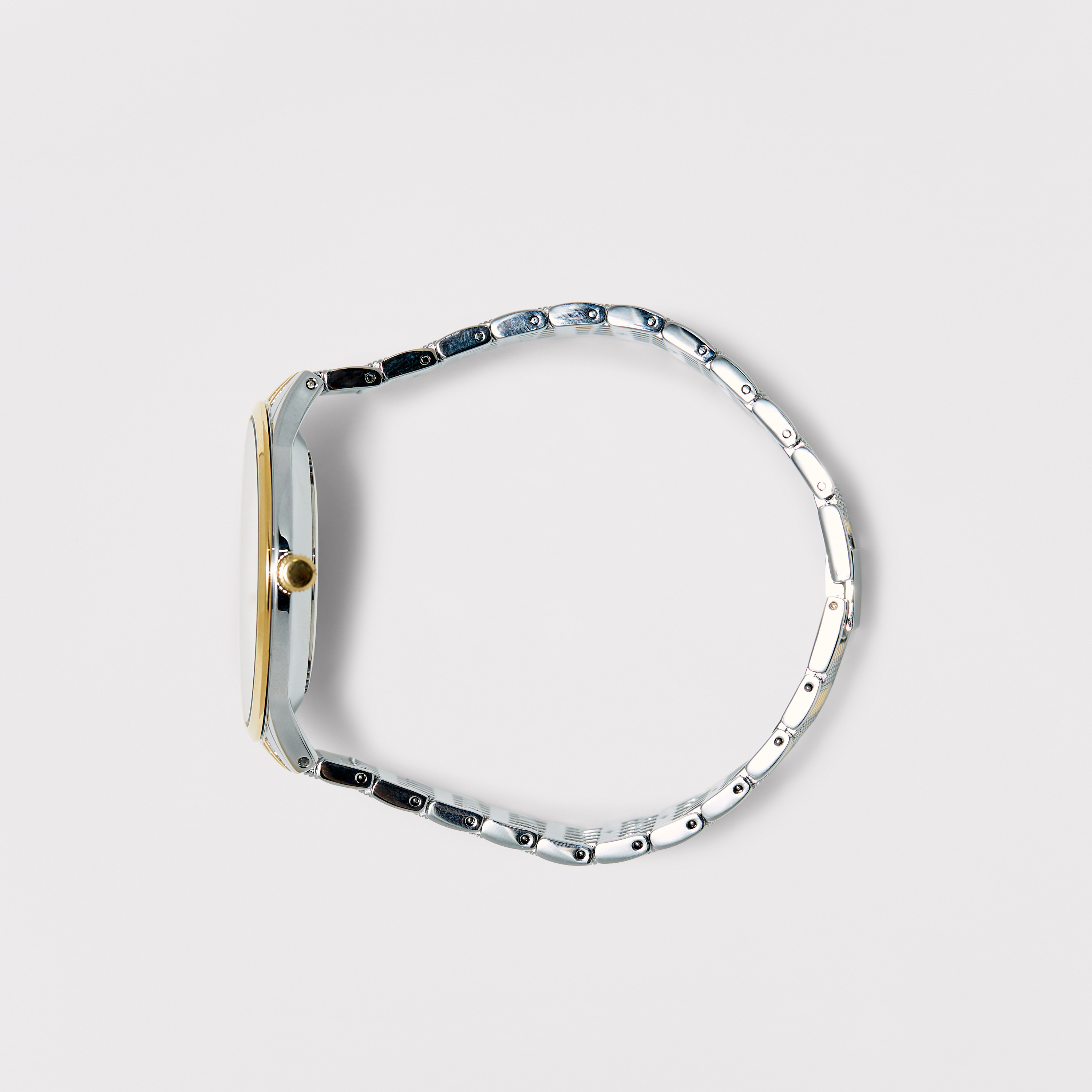 ساعة يد تناظرية فضية وذهبية بسوار ستانلس ستيل للرجال من أوماكس - 00RNS001N002-men-watchesandjewellery-watches-image-3