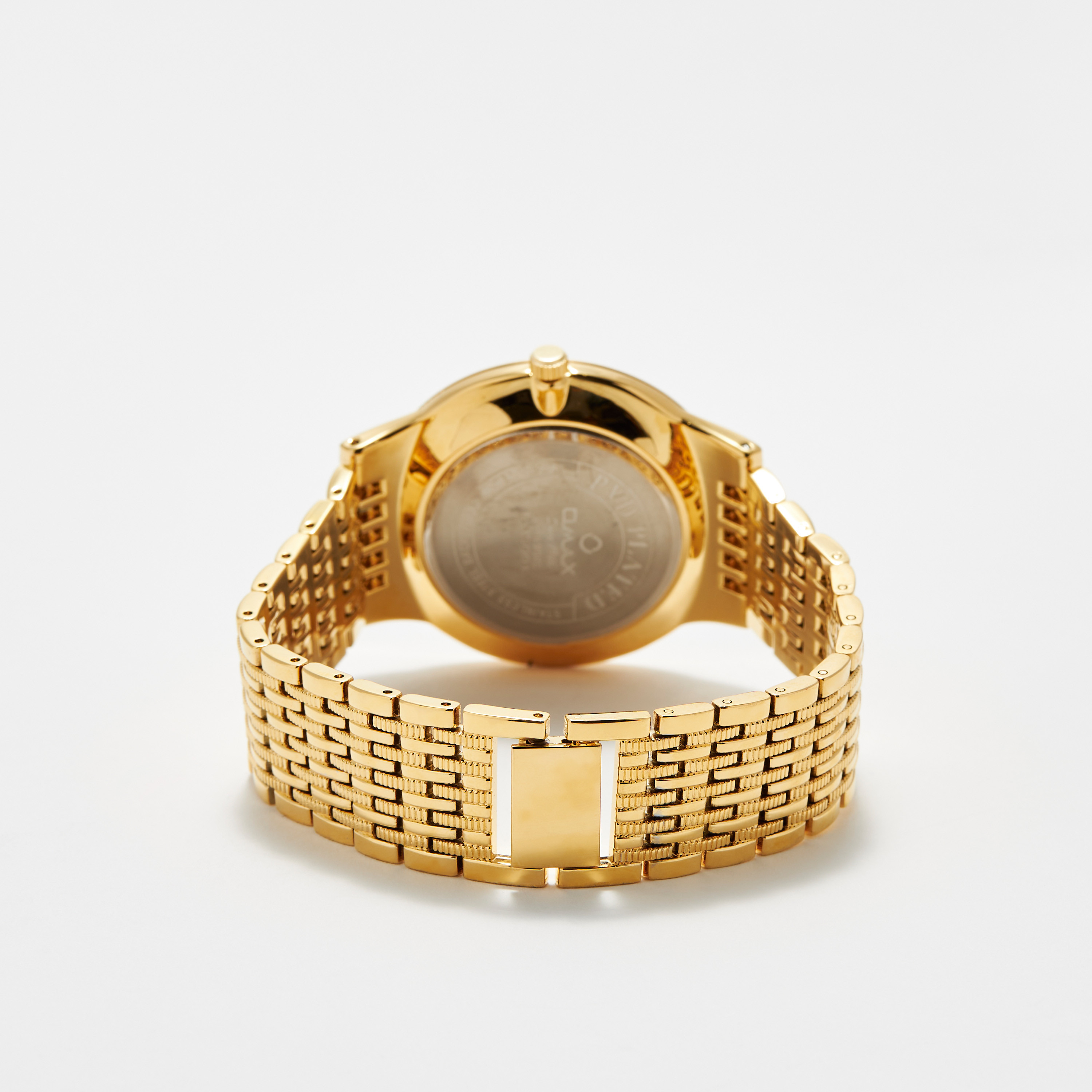 ساعة يد تناظرية ذهبية بحزام ستانلس ستيل للرجال من أوماكس - 00RNS001Q002-men-watchesandjewellery-watches-image-3