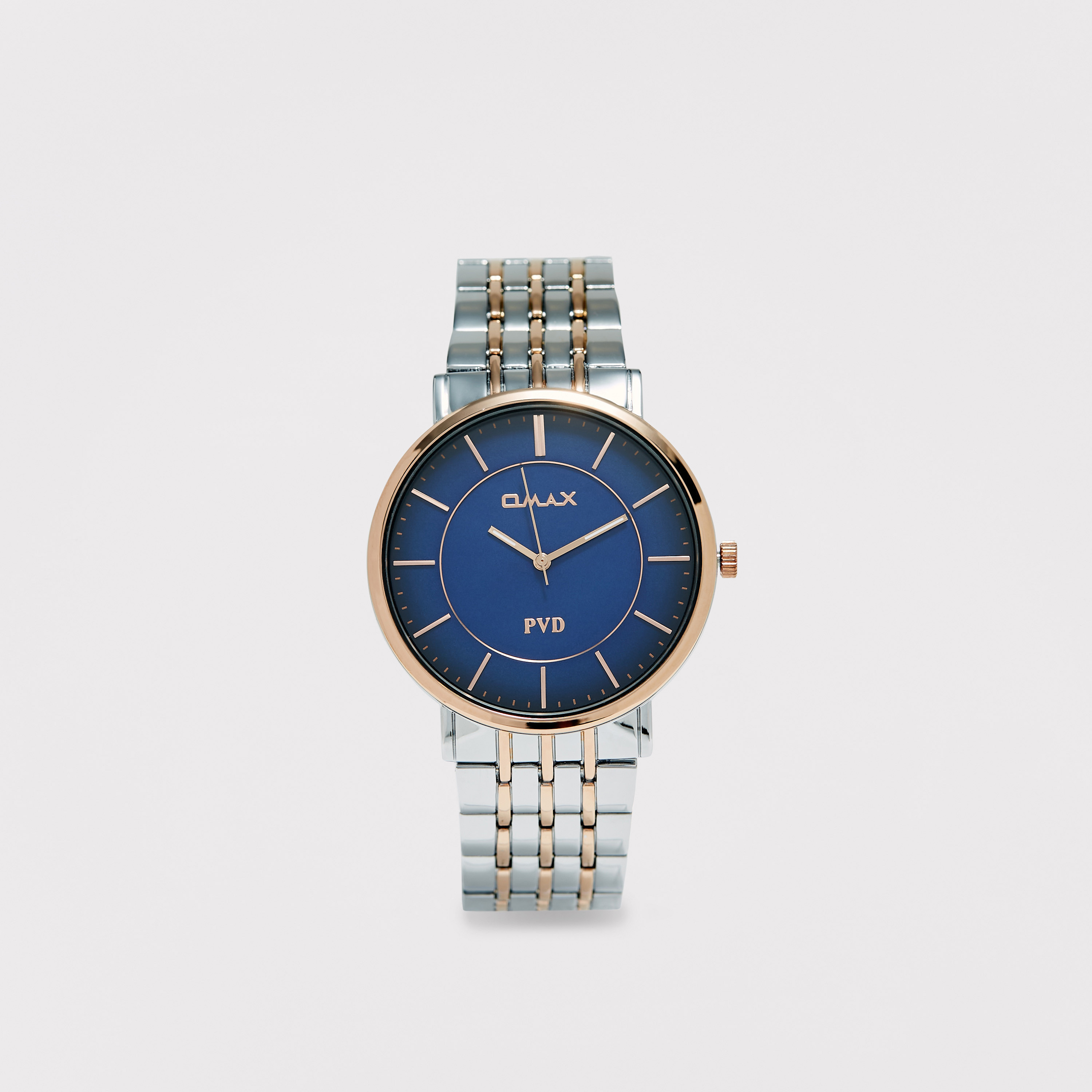 Omax Men's Silver & Gold Stainless Steel Strap Analog Wristwatch - 00RNS003N004 | 42 MM-men-watchesandjewellery-watches-image-1