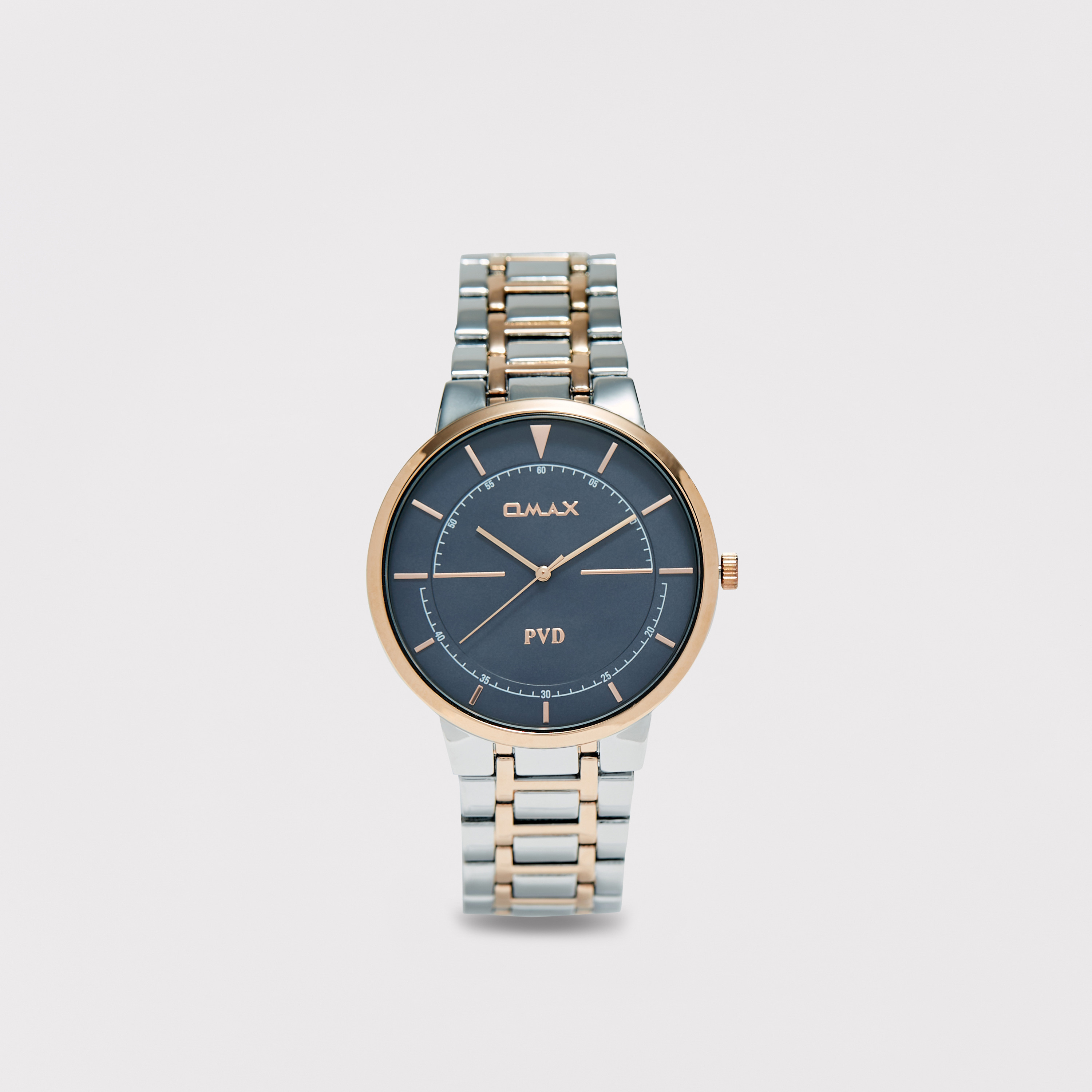 Omax Men's Silver & Gold Stainless Steel Strap Analog Wristwatch - 00RNS005N004-men-watchesandjewellery-watches-image-1