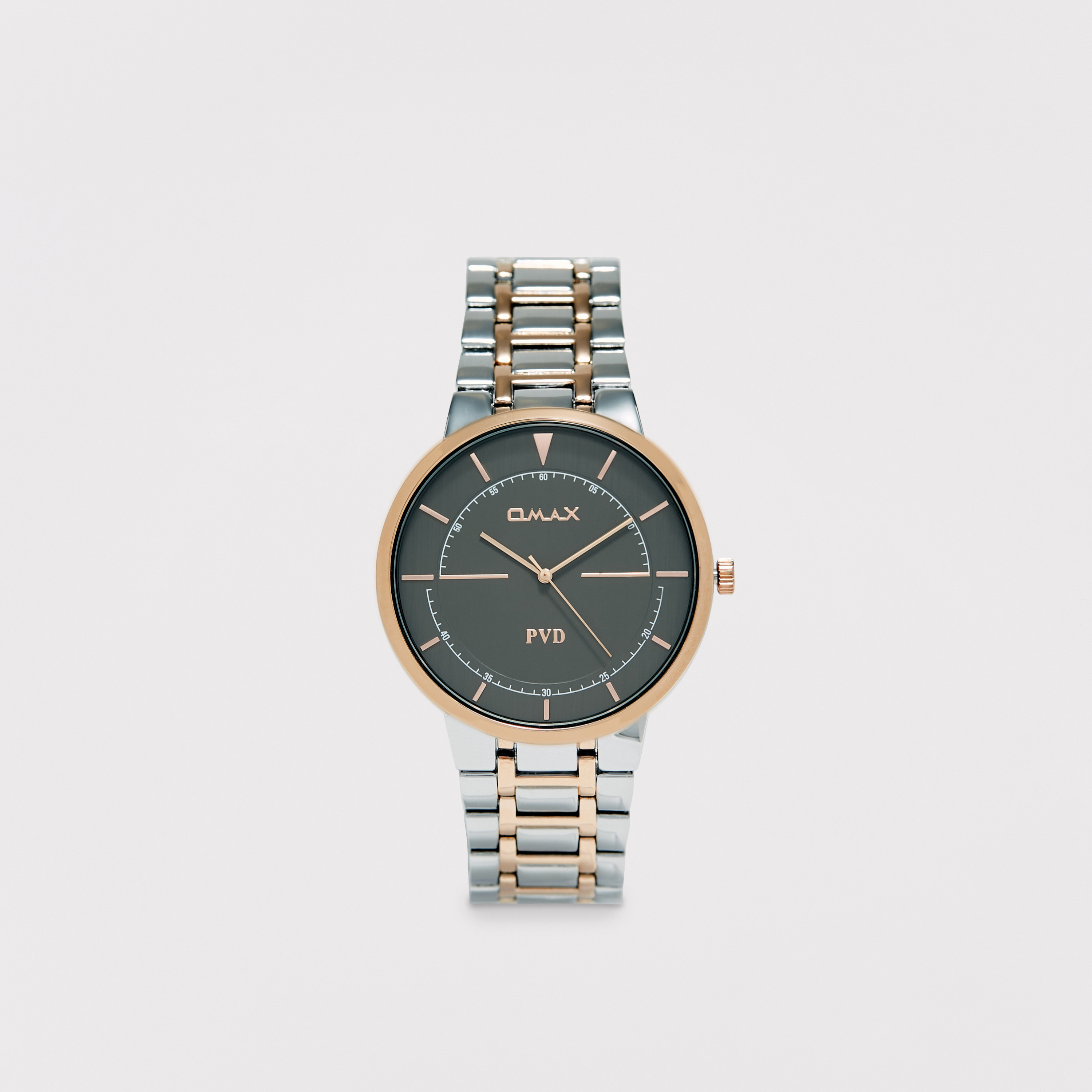Omax Men's Silver & Gold Stainless Steel Strap Analog Wristwatch - 00RNS005N01L | 42 MM-men-watchesandjewellery-watches-image-1
