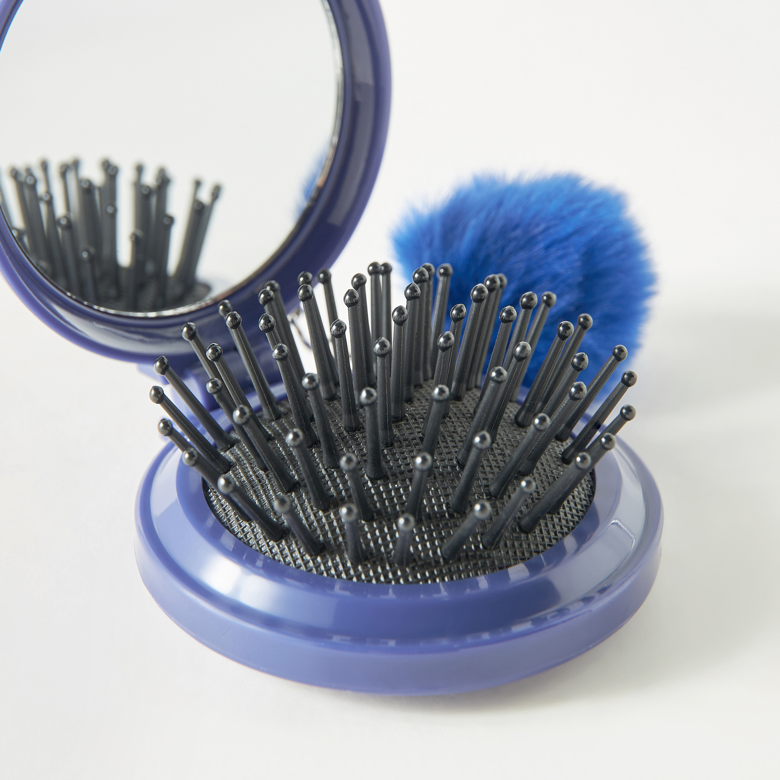 فرشاة شعر قابلة للطي بمرآة وتفاصيل بوم بوم-beautyandpersonalcare-hair-stylingtools-hairbrushesandcombs-image-3
