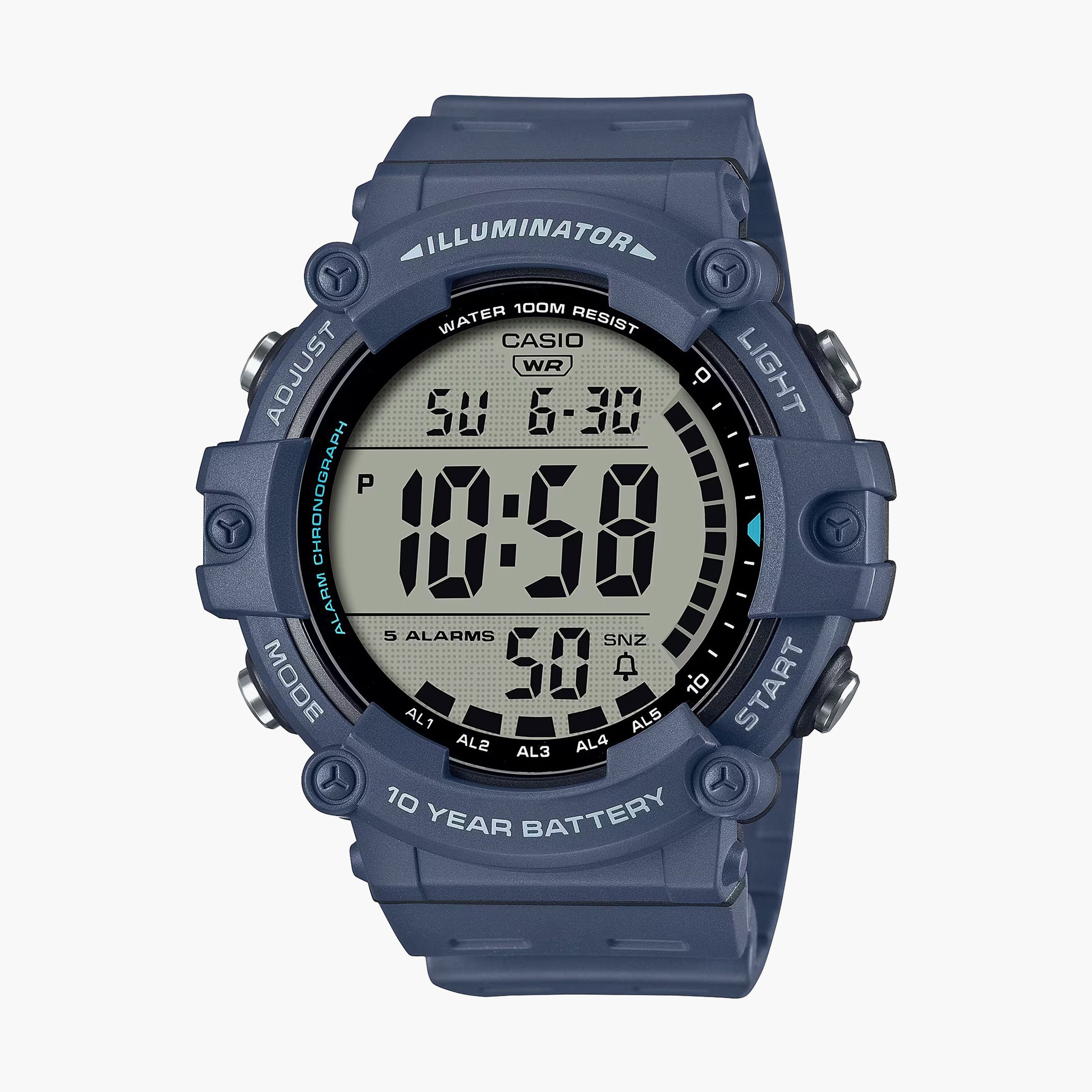 ساعة كاسيو ذو رقمية بسوار راتنج ازرق للرجال | AE-1500WH-2AVDF-men-watchesandjewellery-watches-image-1