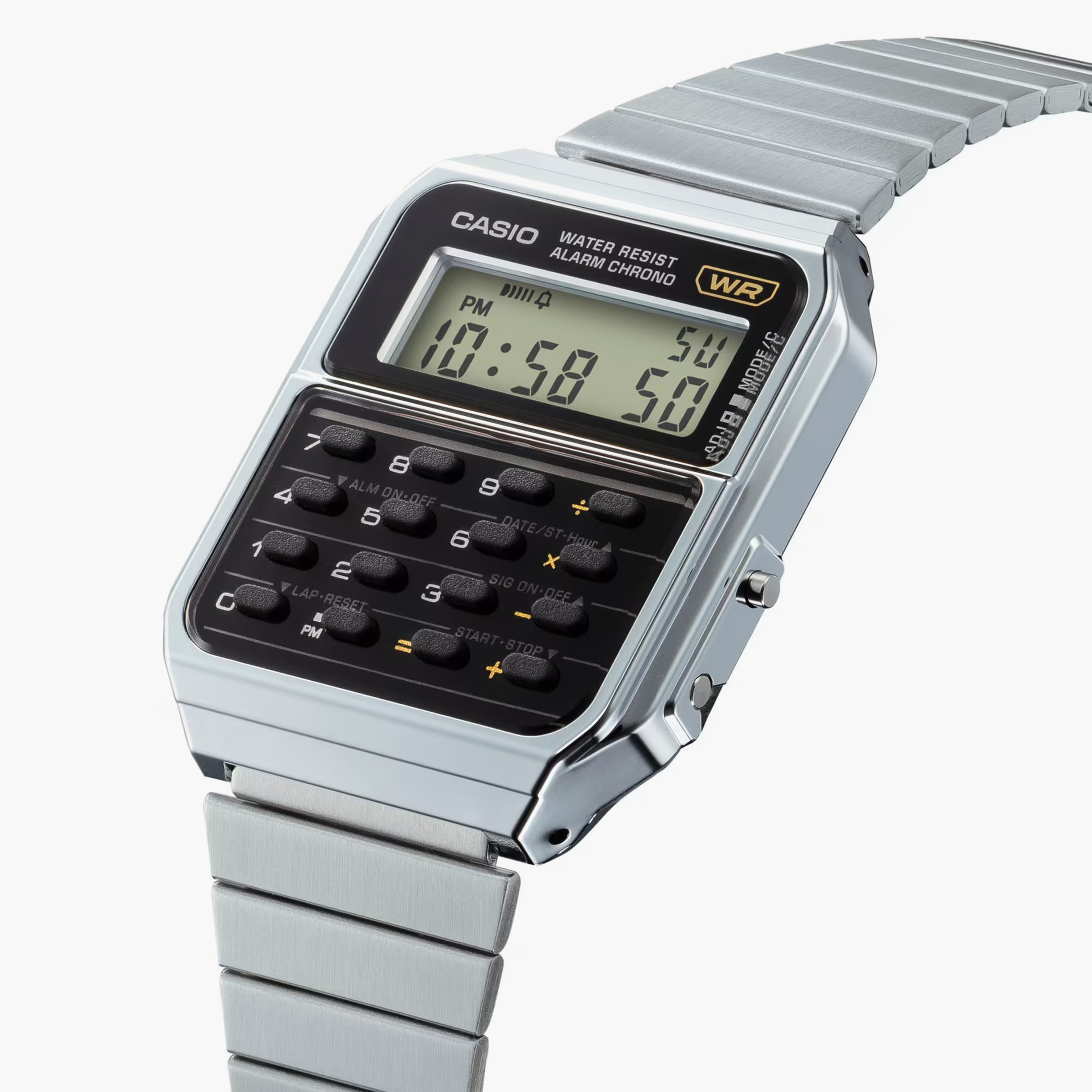 Casio Silver Digital Stainless Steel Strap Watch | CA-500WE-1ADF | 34 MM-women-watchesandjewellery-watches-image-3