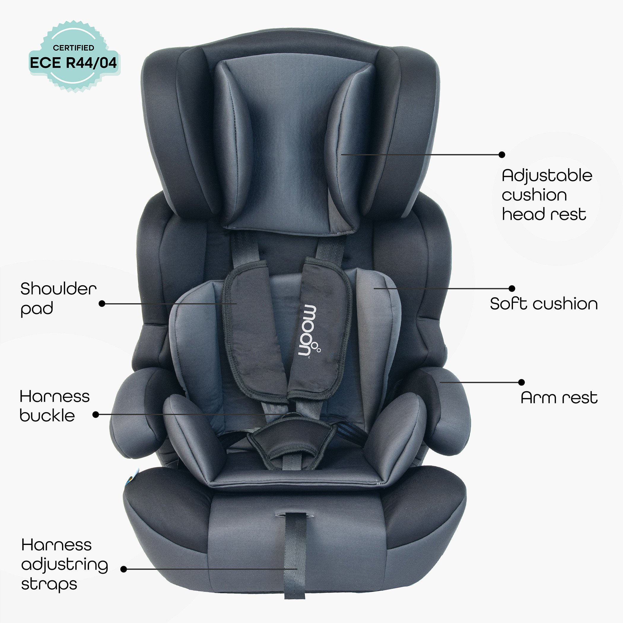 مقعد سيارة للأطفال قابل للتحويل تولو من مون - أسود
-baby-gear-carseats-image-4