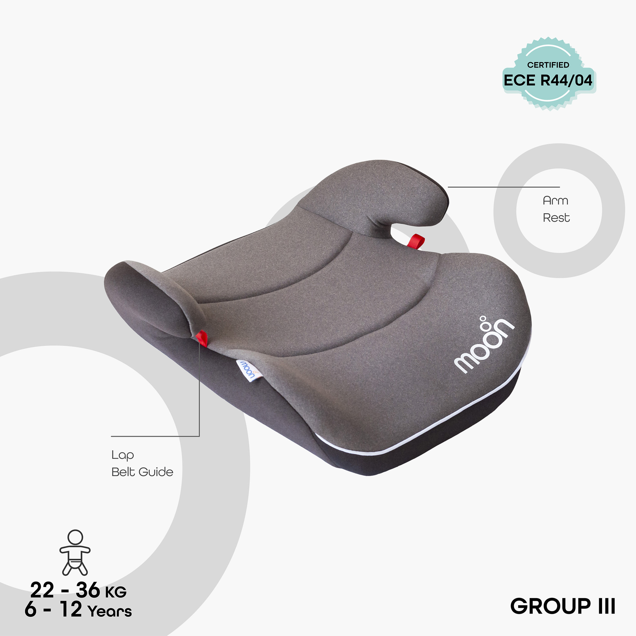 Moon Kido Booster Car Seat with Front Facing, Removable Cover and Seat Belt System-baby-gear-carseats-image-2