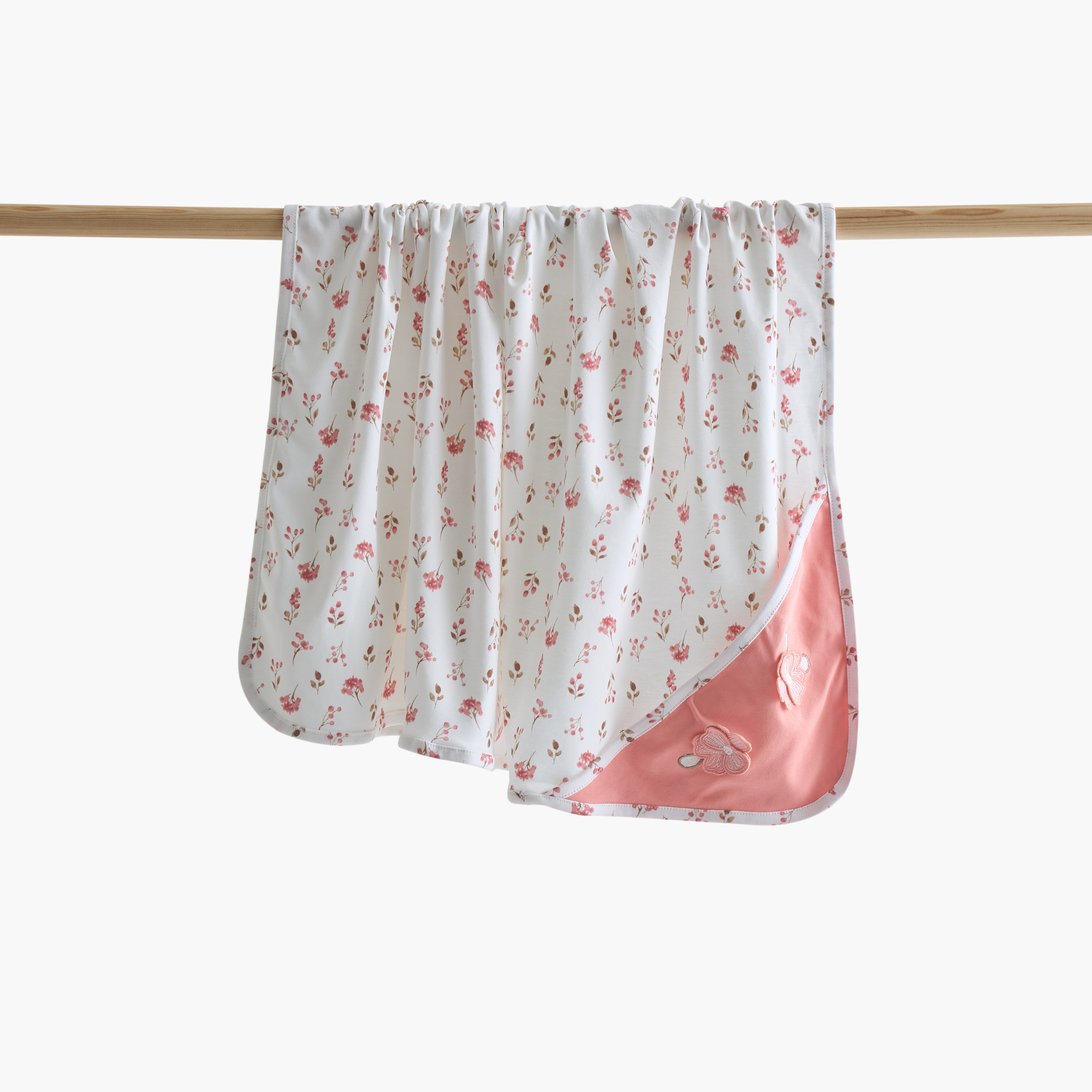Juniors All-Over Floral Print Receiving Blanket - 70x70 cm-baby-nursery-blanketsandswaddles-receivingblankets-image-1