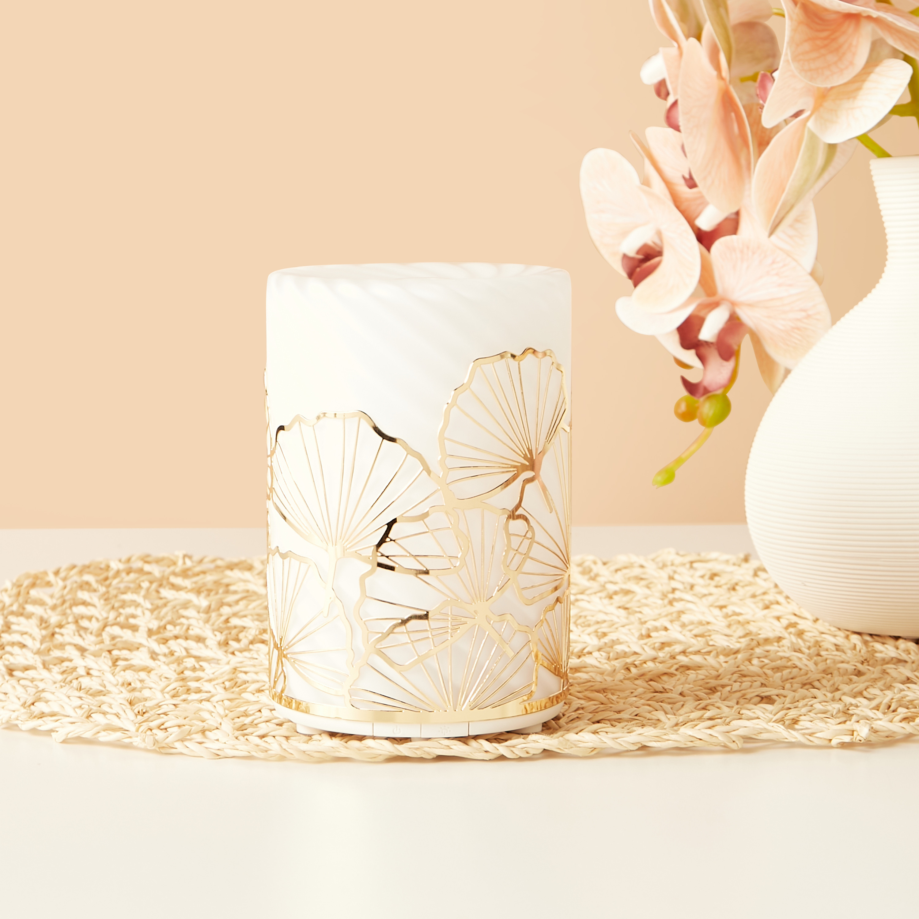 Gingko Embossed Aroma Diffuser - 150 ml-household-homefragrance-airrevitalisersandhumidifiers-image-1
