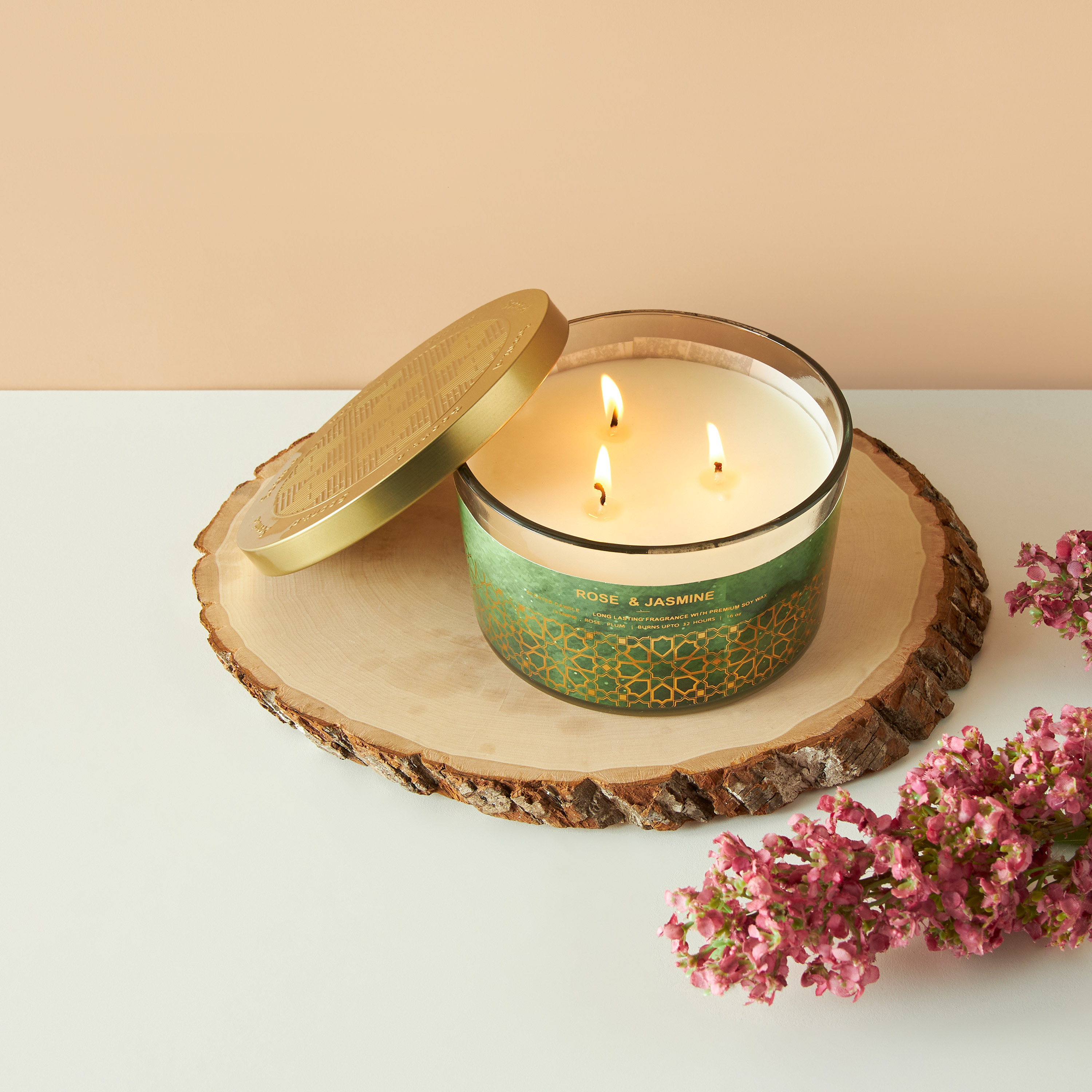 Scent.d Rose and Jasmine 3-Wick Jar Candle - 16 oz-household-homefragrance-candles-image-1