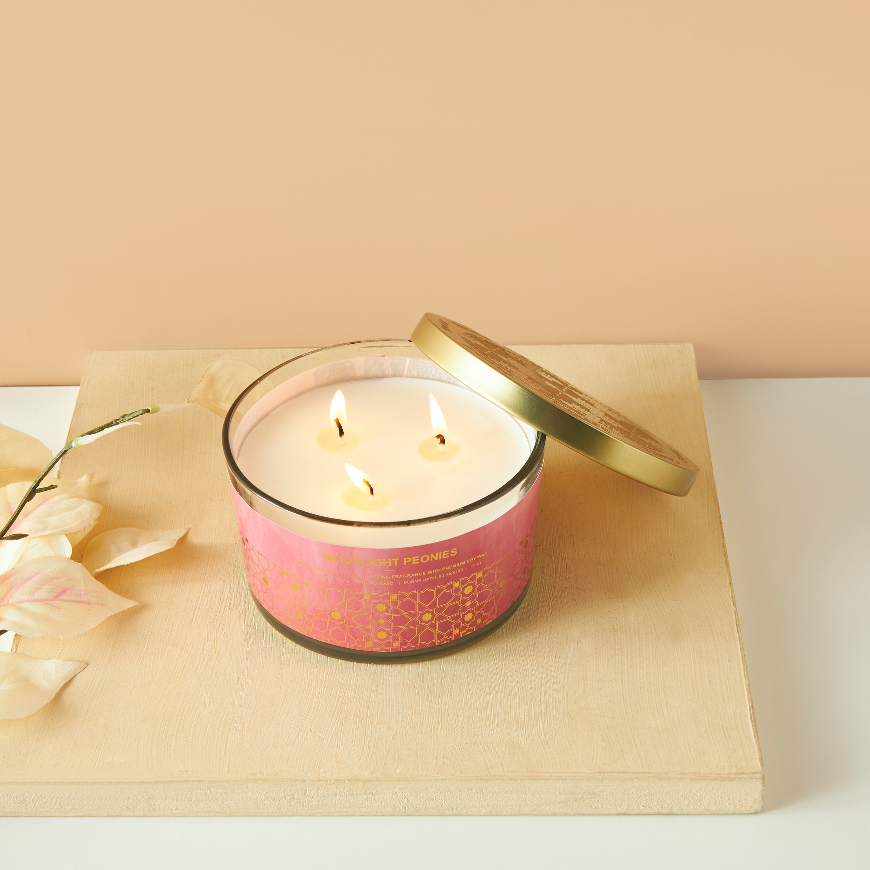 Scent.d Moonlight Peonies 3-Wick Jar Candle - 16 oz-household-homefragrance-candles-image-1
