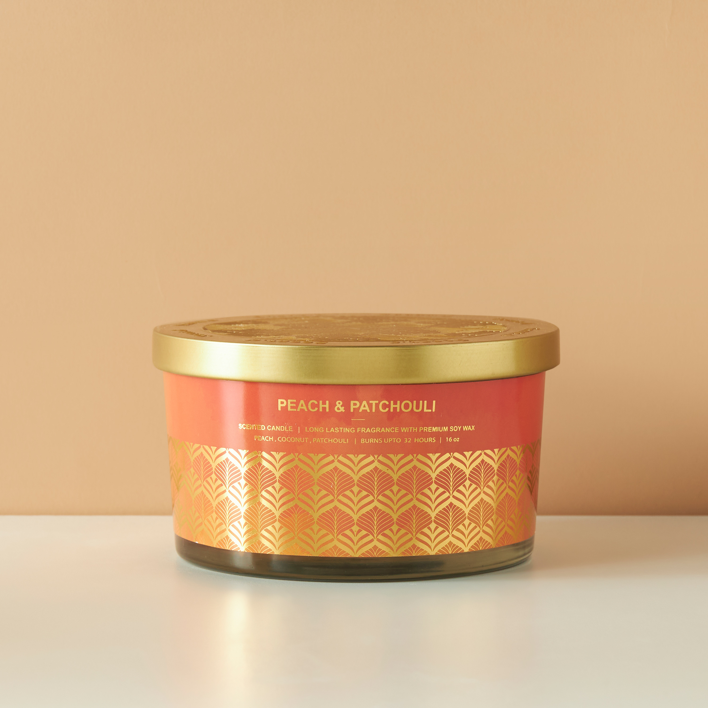 Scent.d Peach and Patchouli 3-Wick Jar Candle - 16 oz-household-homefragrance-candles-image-2