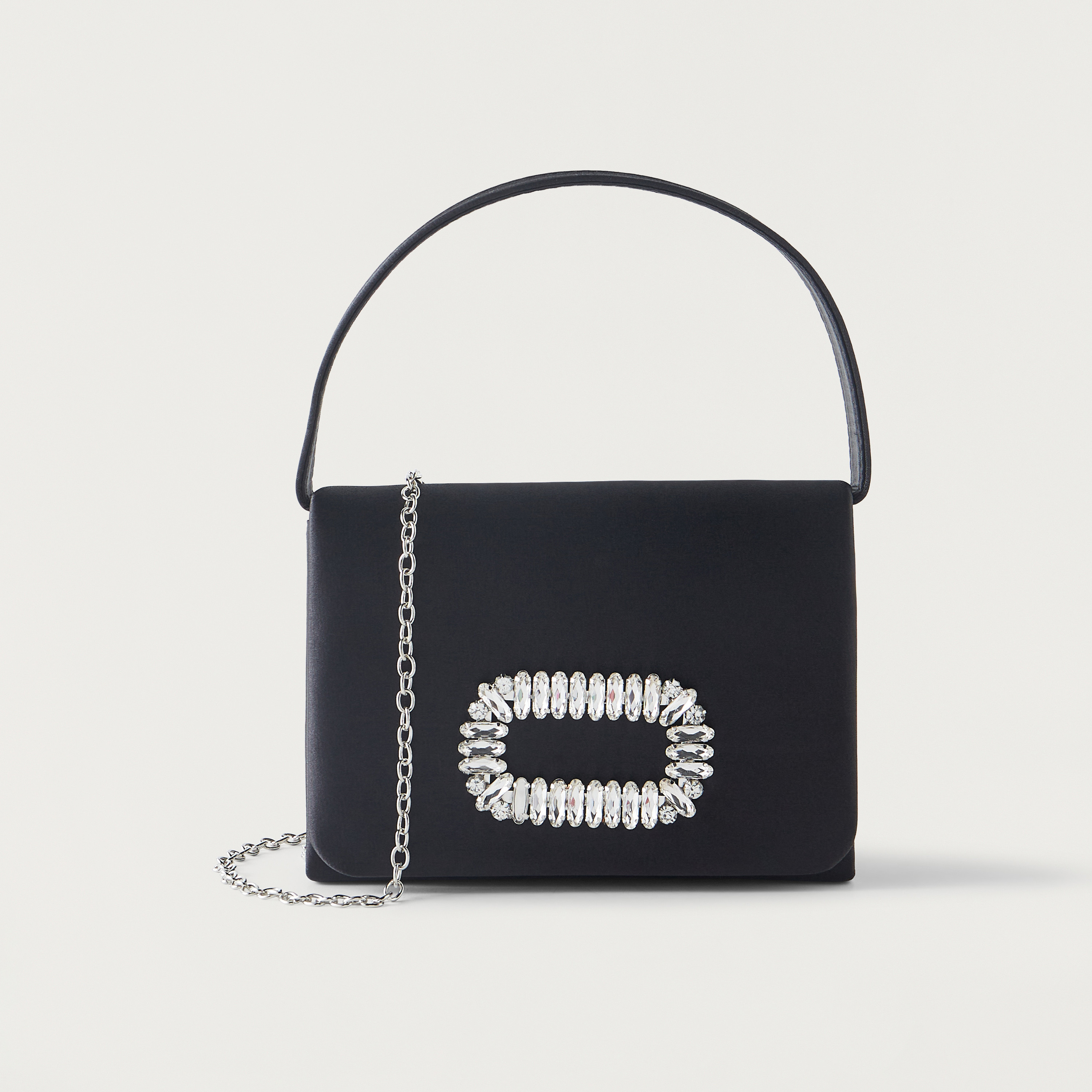 Sasha Rhinestone Embellished Crossbody Bag with Chain Strap