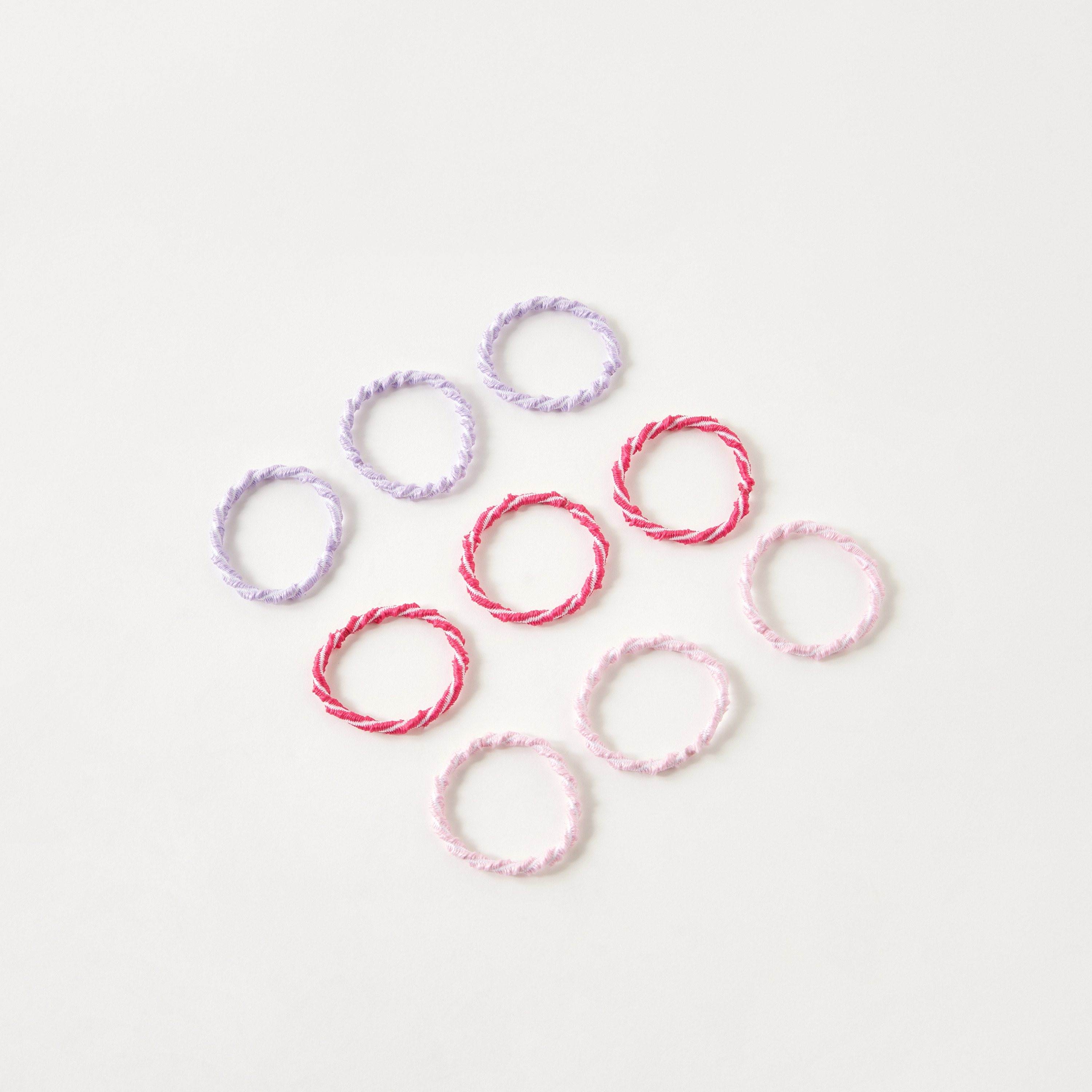 Textured Elasticated Hair Tie - Set of 9-women-hairaccessories-scrunchies-image-1