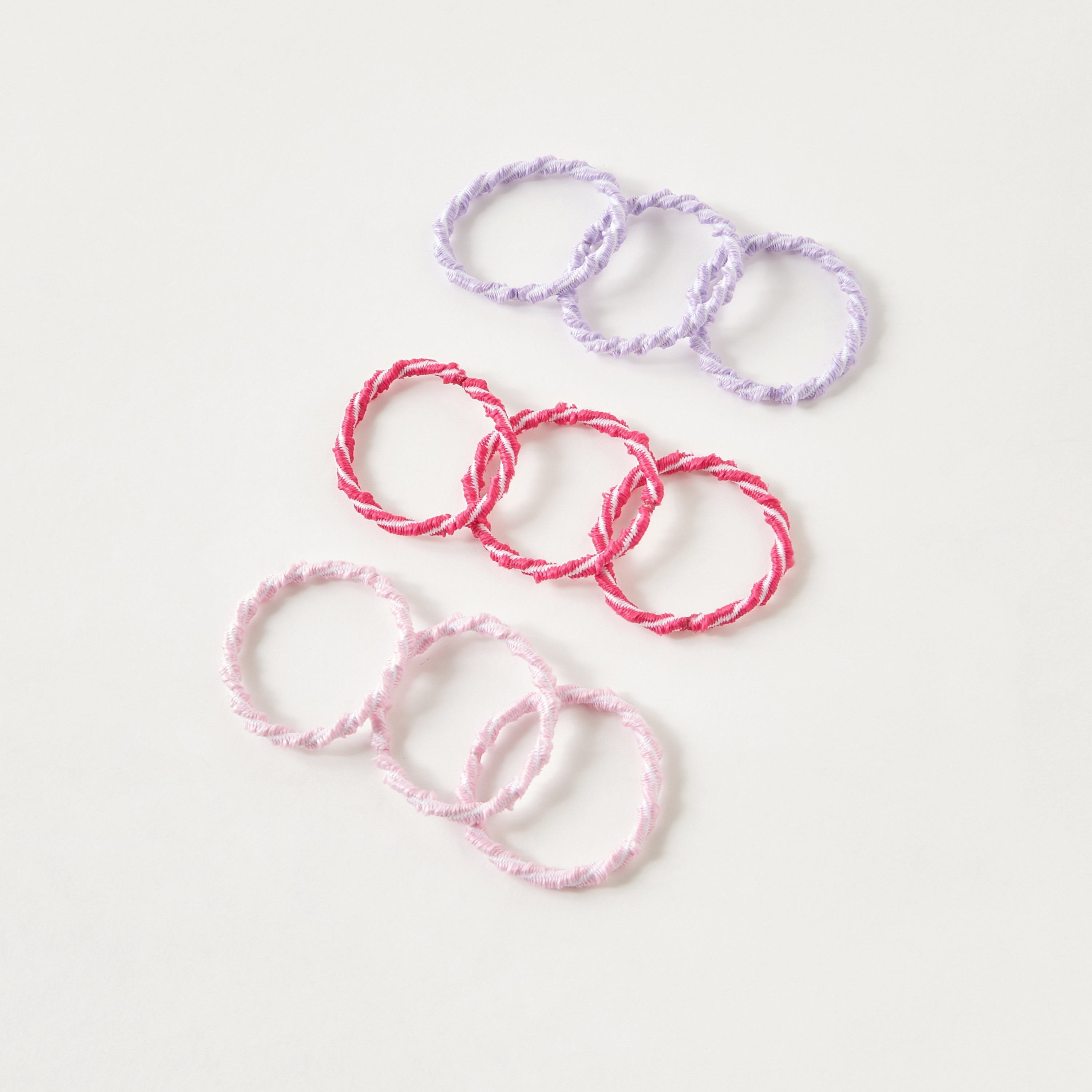 Textured Elasticated Hair Tie - Set of 9-women-hairaccessories-scrunchies-image-2