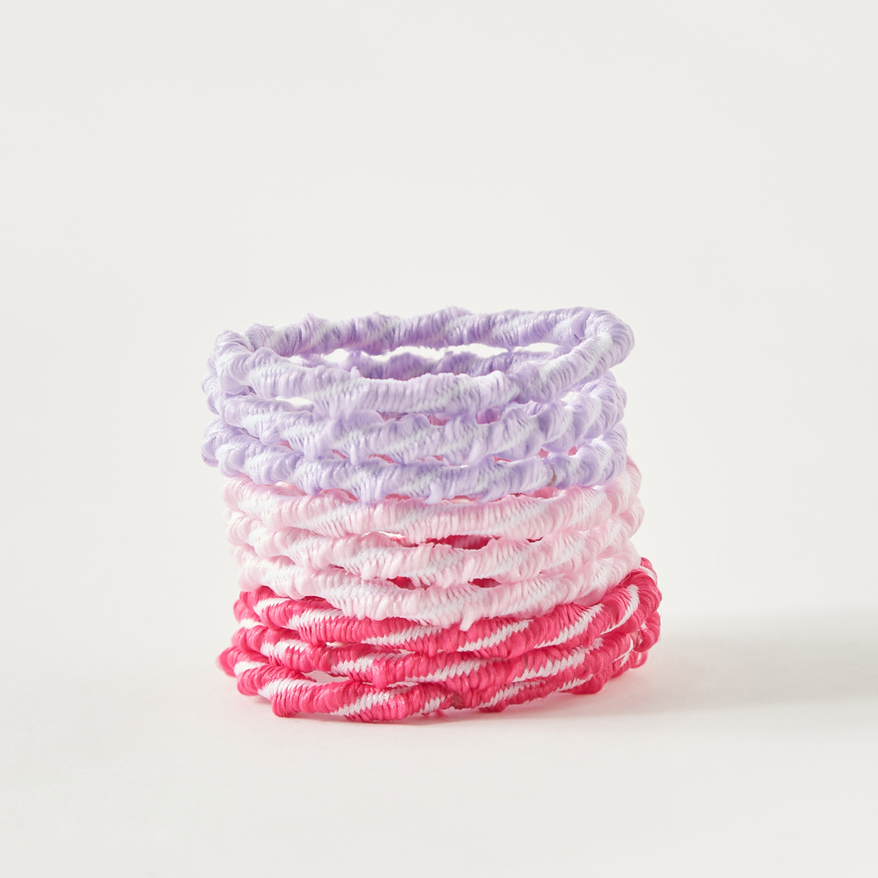 Textured Elasticated Hair Tie - Set of 9-women-hairaccessories-scrunchies-image-3