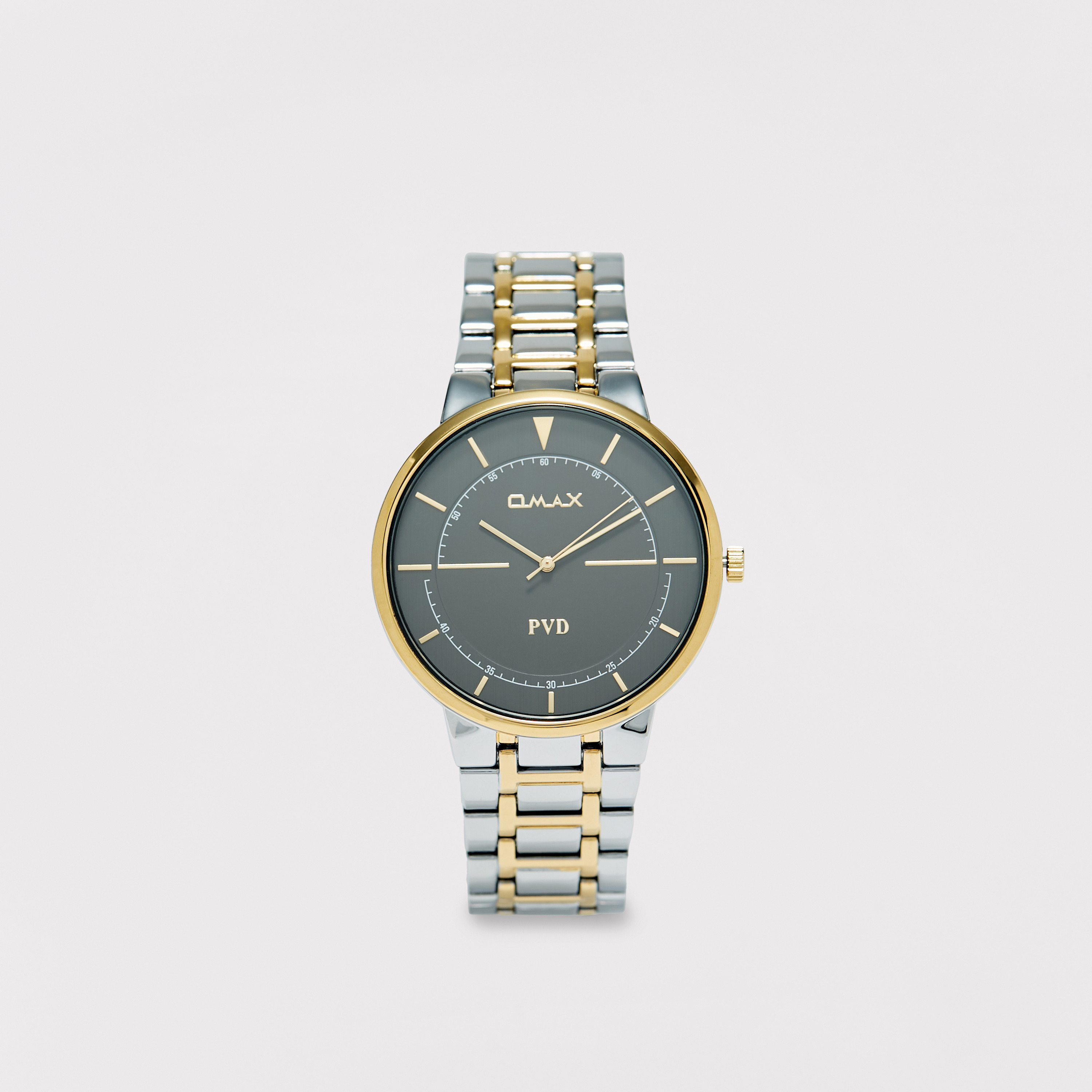 Omax Men's Silver & Gold Analog Stainless Steel Strap Watch | 00RNS005N00L-men-watchesandjewellery-watches-image-1