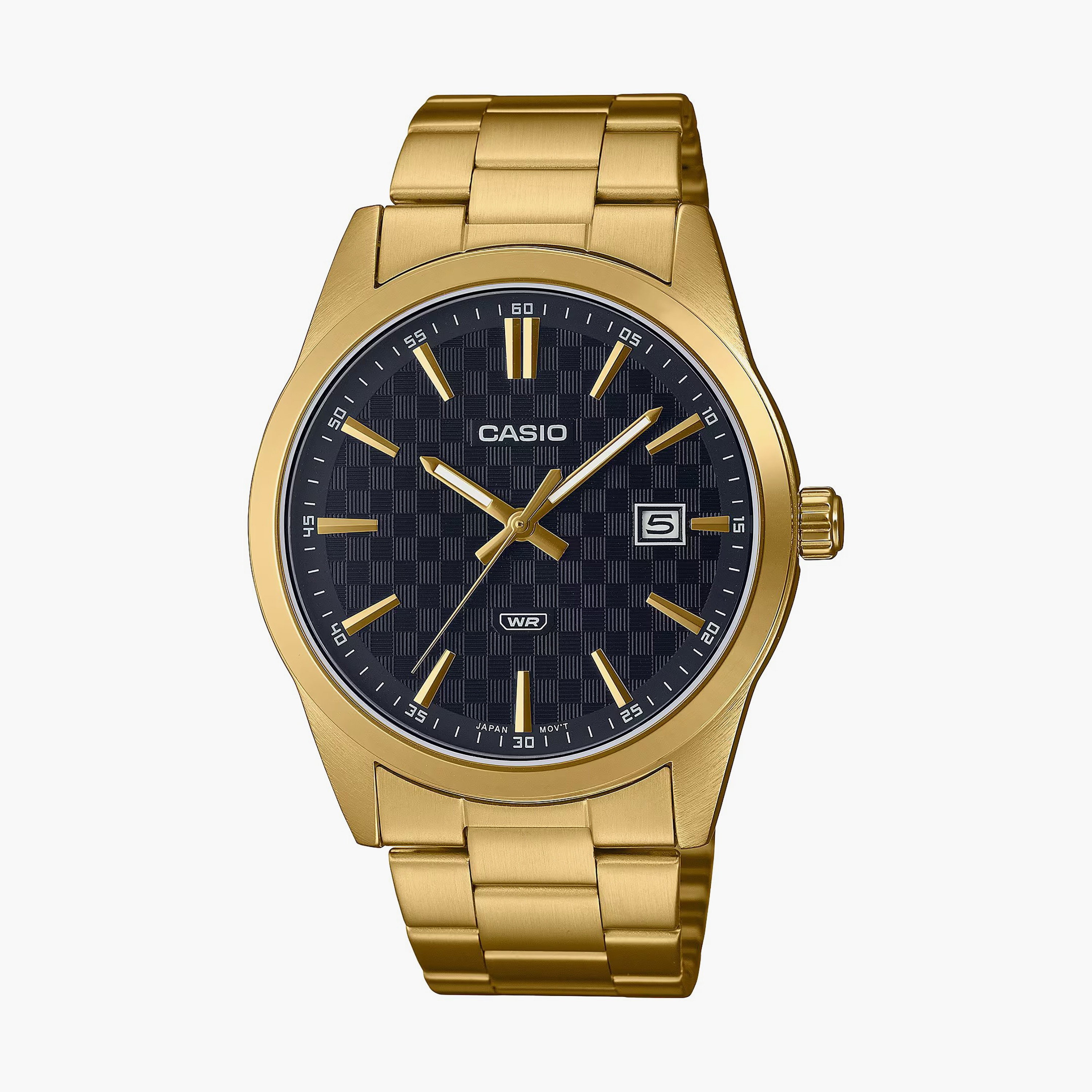 Casio Men's Gold Analog Stainless Steel Strap Watch | MTP-VD03G-1AUDF-men-watchesandjewellery-watches-image-1