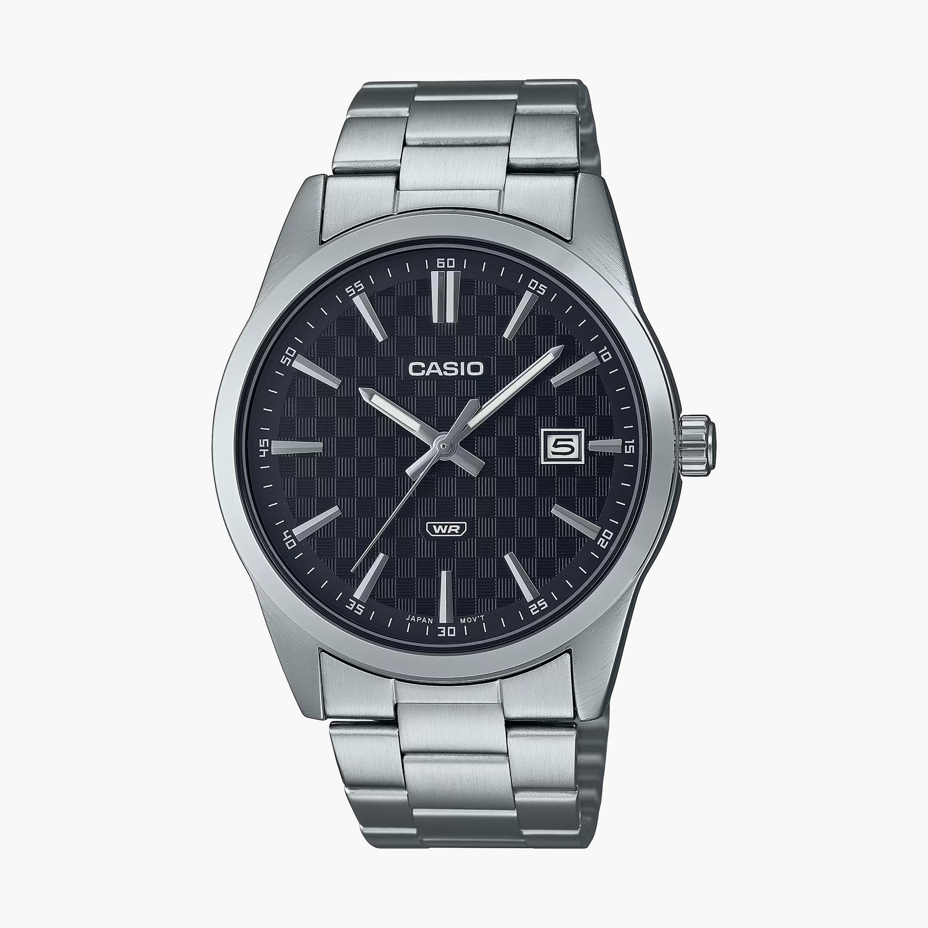 Casio Men's Silver Analog Stainless Steel Strap Watch | MTP-VD03D-1AUDF-men-watchesandjewellery-watches-image-1
