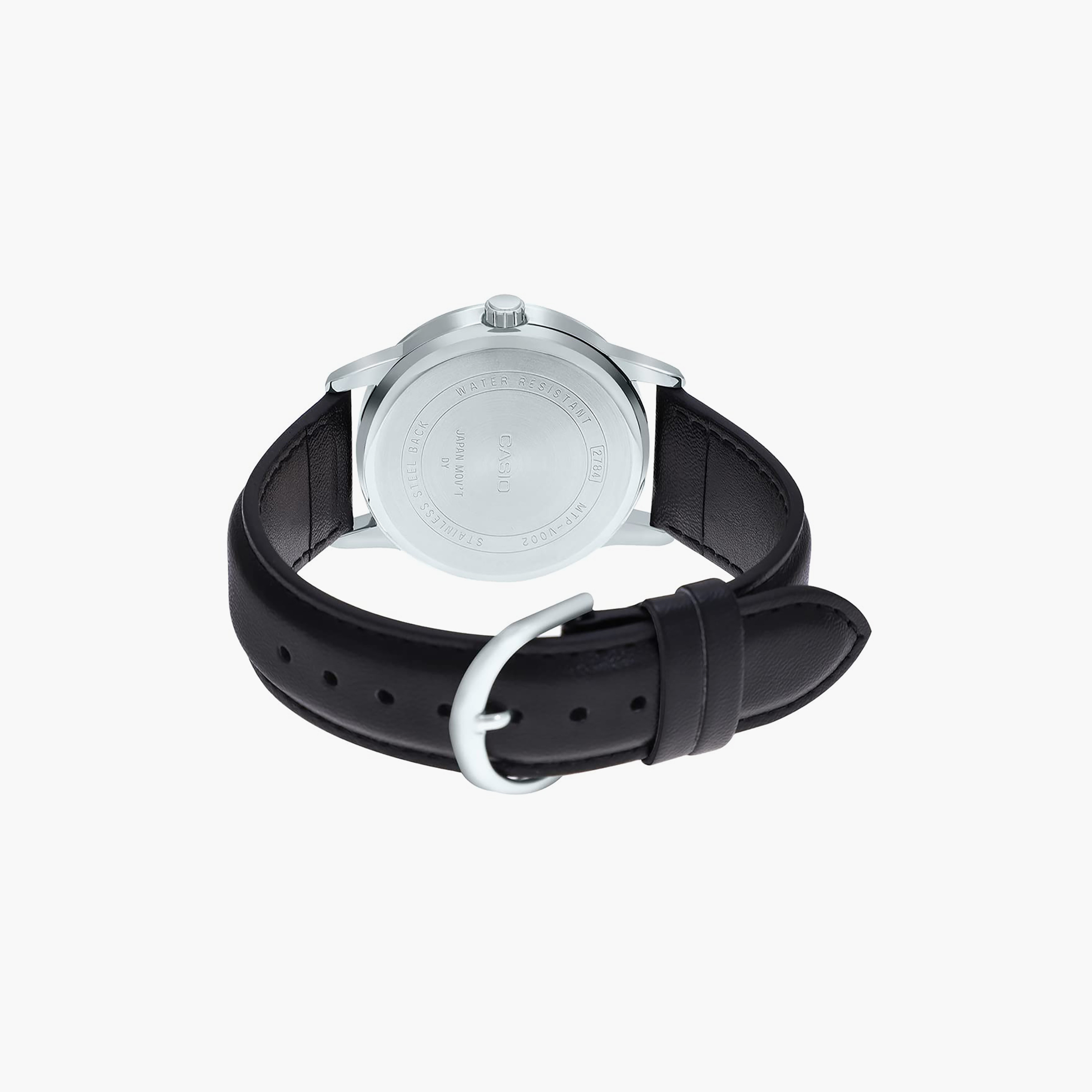 ساعة أنالوج بسوار جلدي أسود من كاسيو | MTP-V002L-7B3UDF-men-watchesandjewellery-watches-image-3