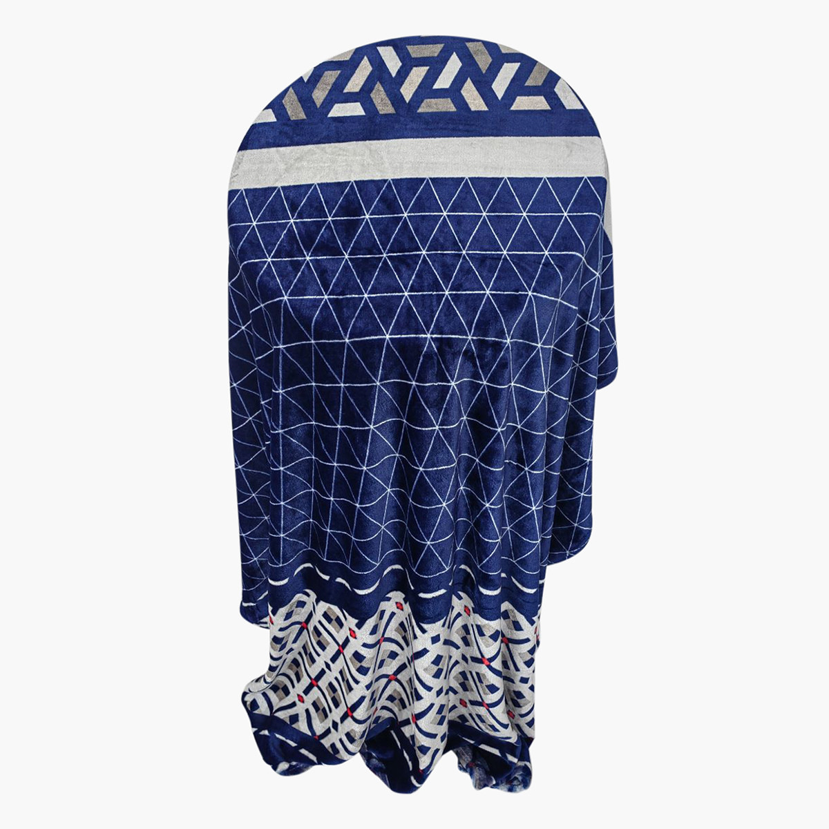 بطانية فلانيل بطبعات هندسية من كارلين ديكور - 220x240 سم-household-bedding-blankets-image-1