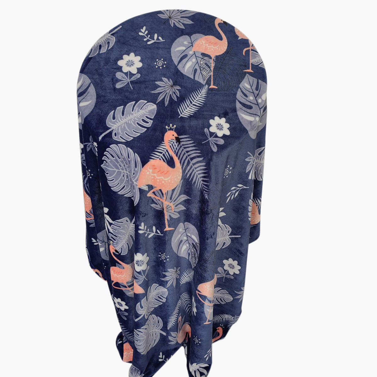 Karleen Decor Flamingo and Leaf Print Flannel Blanket - 220x240 cms-household-bedding-blankets-image-1