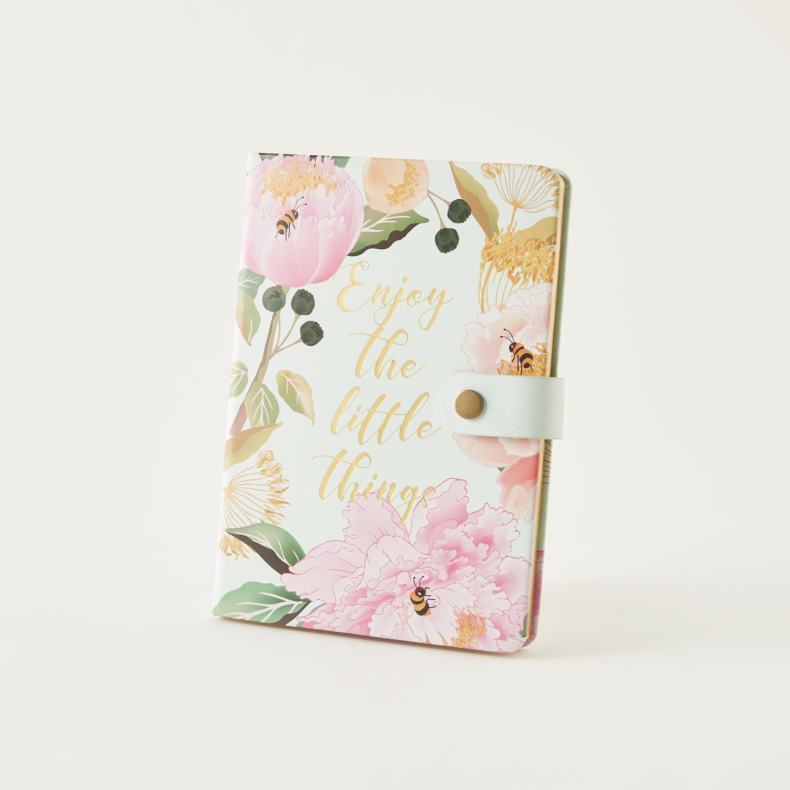 Slogan Print Ruled Notebook with Snap Button Closure-school-stationery-notebooks-image-1
