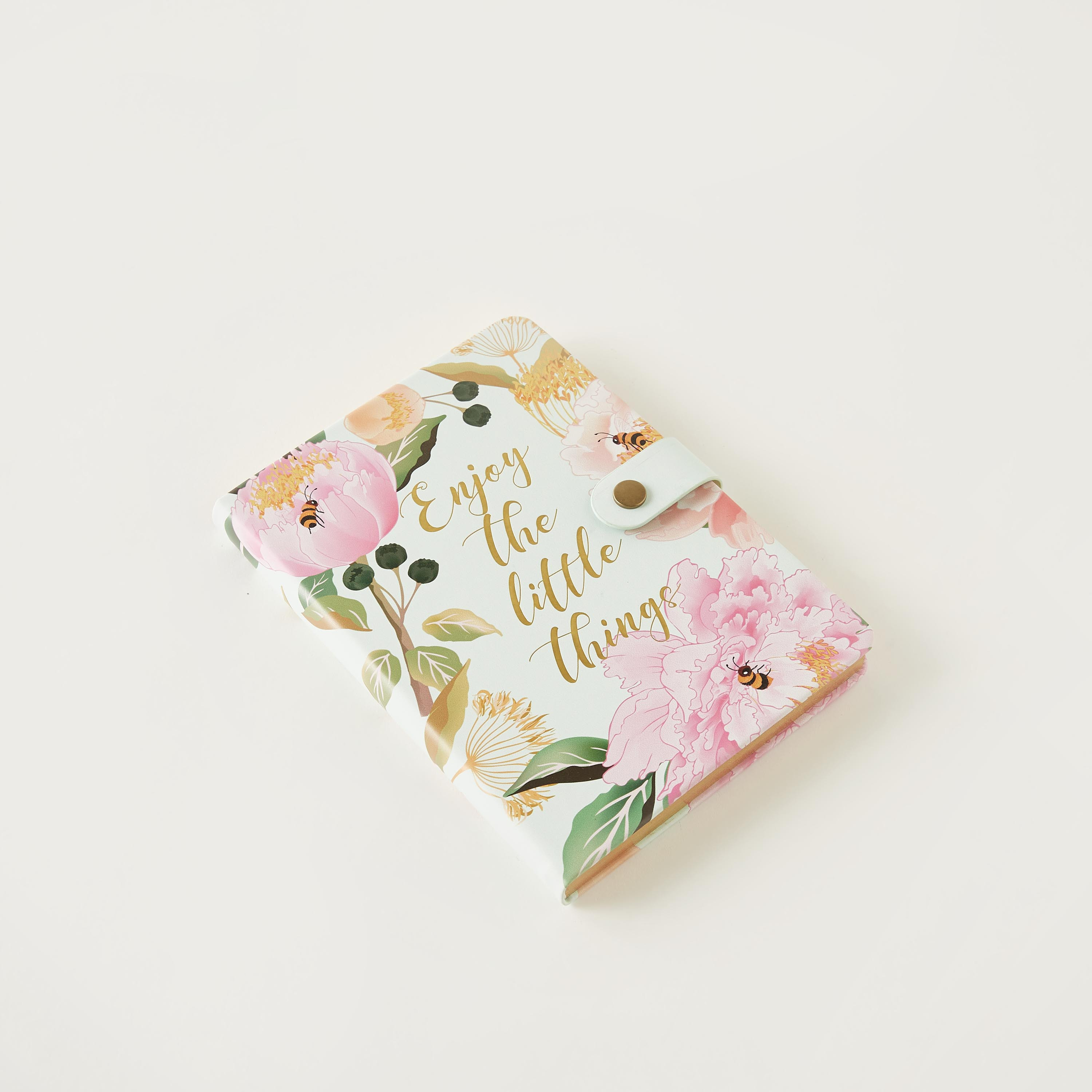 Slogan Print Ruled Notebook with Snap Button Closure-school-stationery-notebooks-image-2