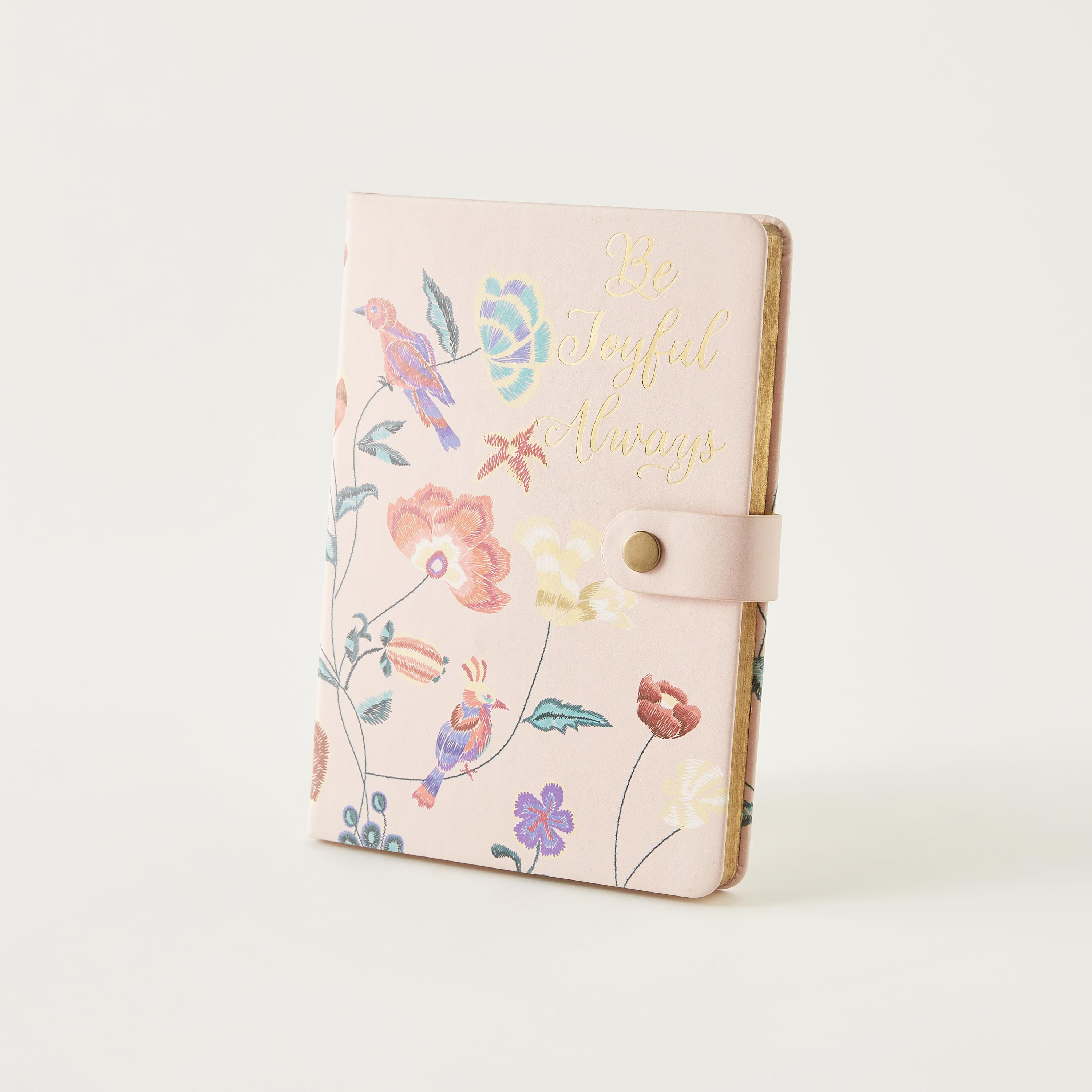 Slogan Print Ruled Notebook with Snap Button Closure-school-stationery-notebooks-image-1