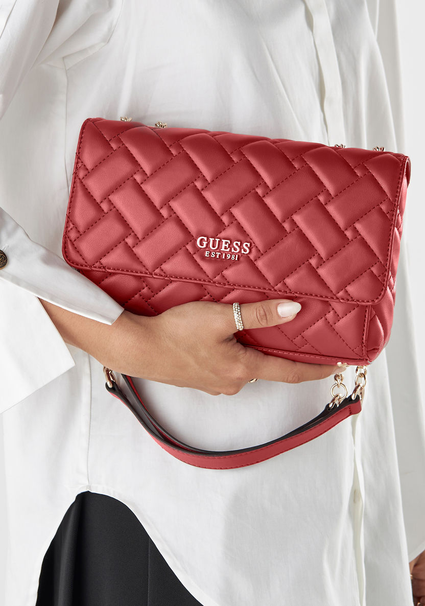 Shop Guess Quilted Crossbody Bag with Chain Accented Strap Online