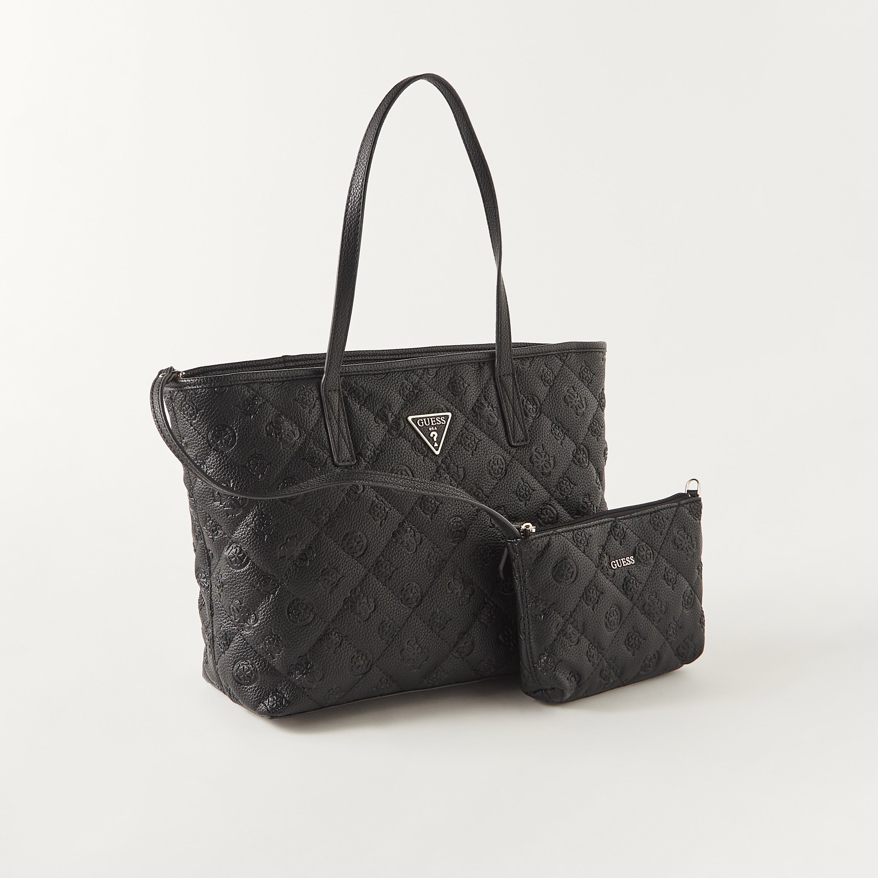 Guess Monogram Quilt Textured Tote Bag with Pouch-women-bagsandwallets-handbags-image-2