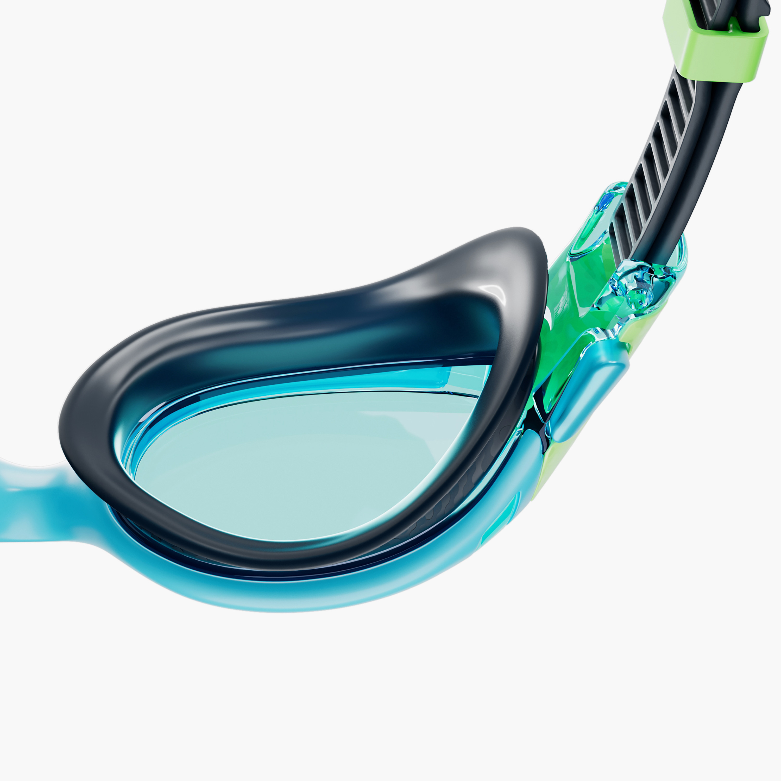 Speedo Biofuse 2.0 Junior Goggles, Kids Boys, Hypersonic Blue/True Navy/Lumo Green/Blu-sports-gear-swimming-boy-image-4