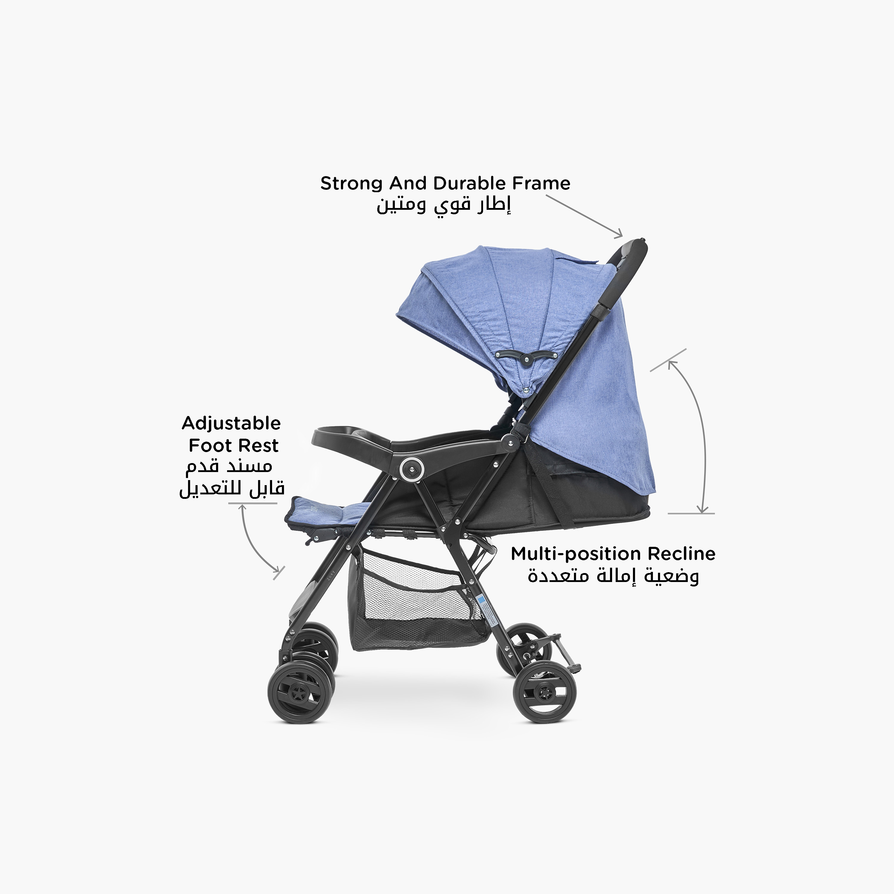 Juniors Zoey Stroller with Push Button Folding System, Metal Frame and Wheel Lock-baby-gear-strollersandprams-strollers-image-4