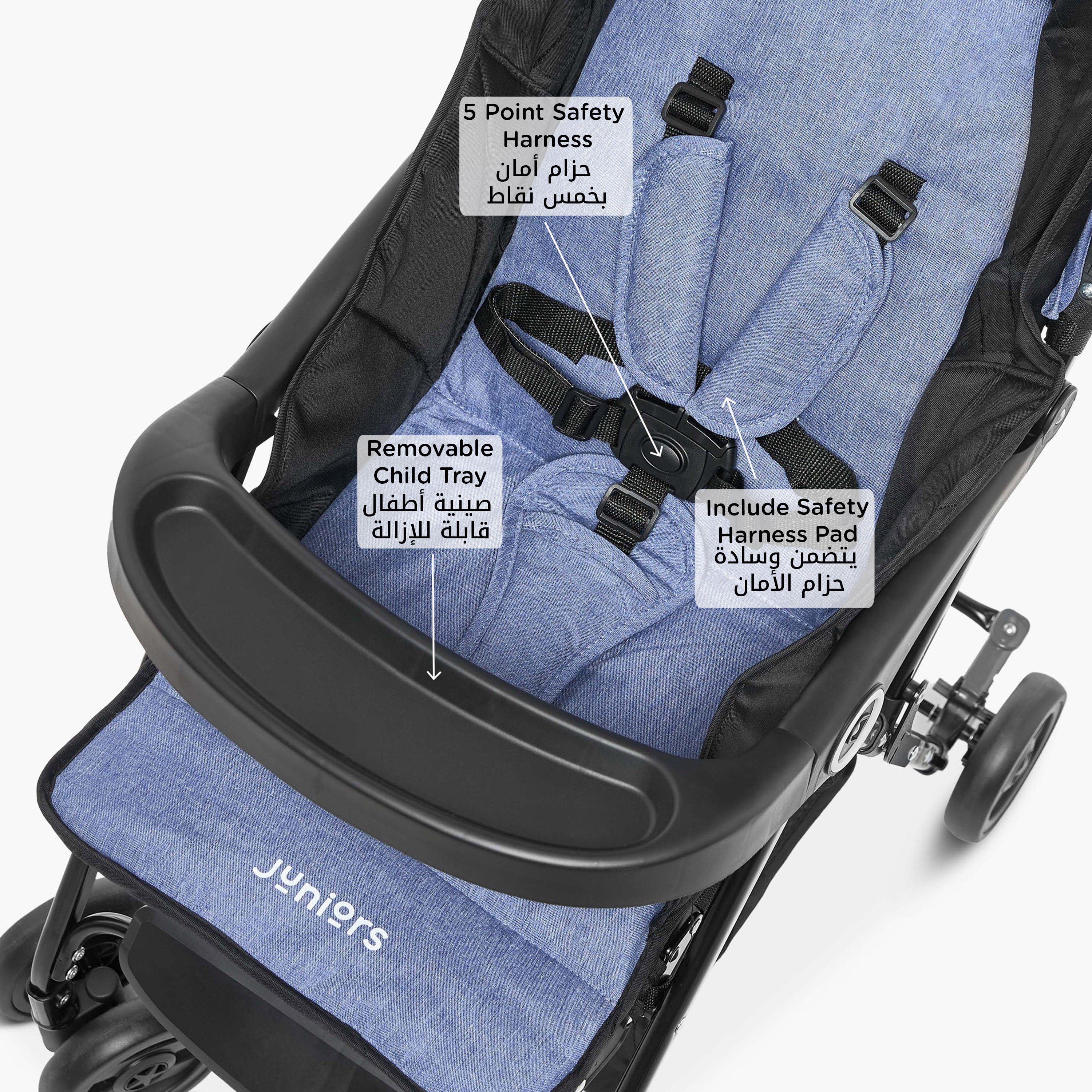 Juniors Zoey Stroller with Push Button Folding System, Metal Frame and Wheel Lock-baby-gear-strollersandprams-strollers-image-6