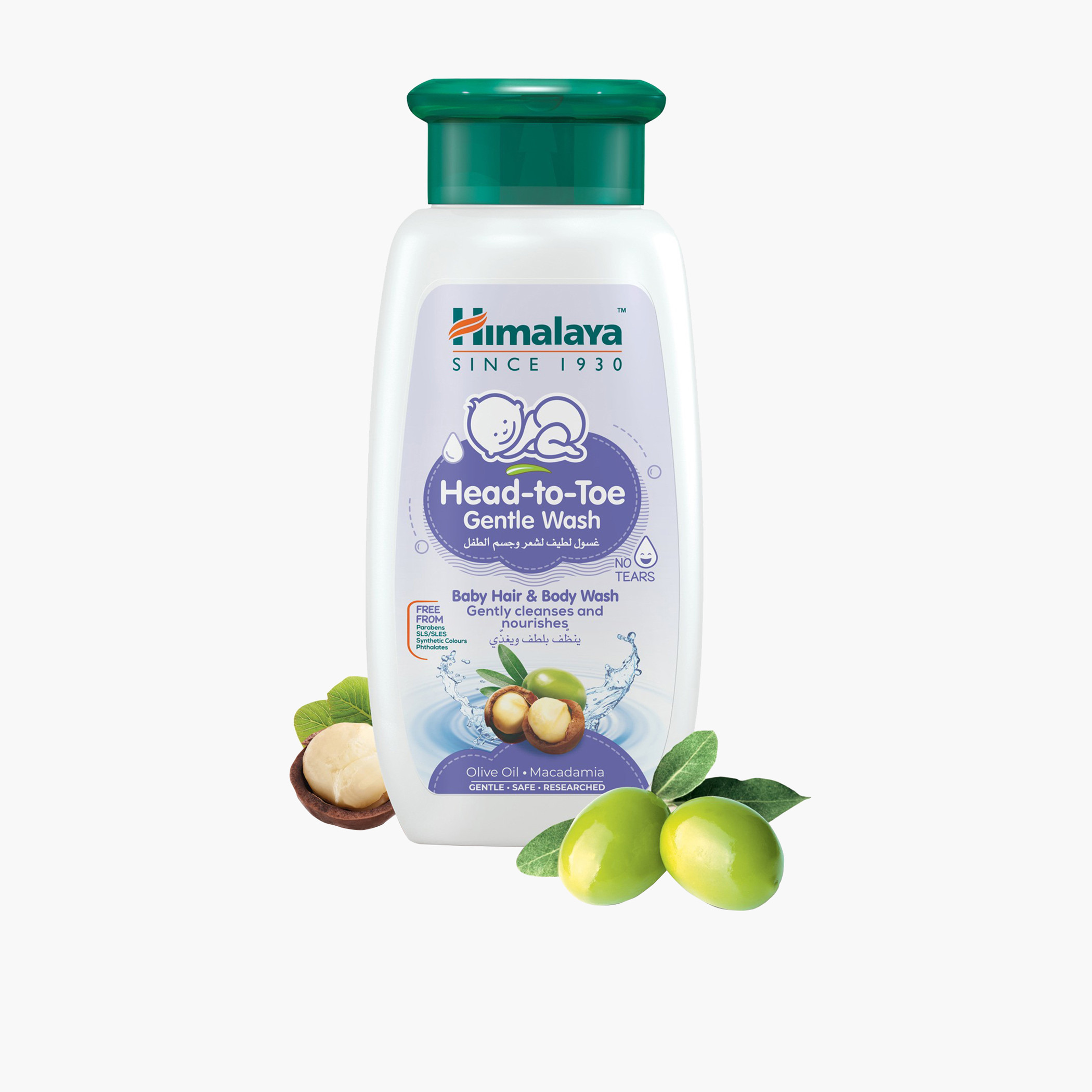 Himalaya Olive Oil and Macadamia Head to Toe Gentle Wash - 400 ml-baby-bathandcare-hairbodyskincare-image-1