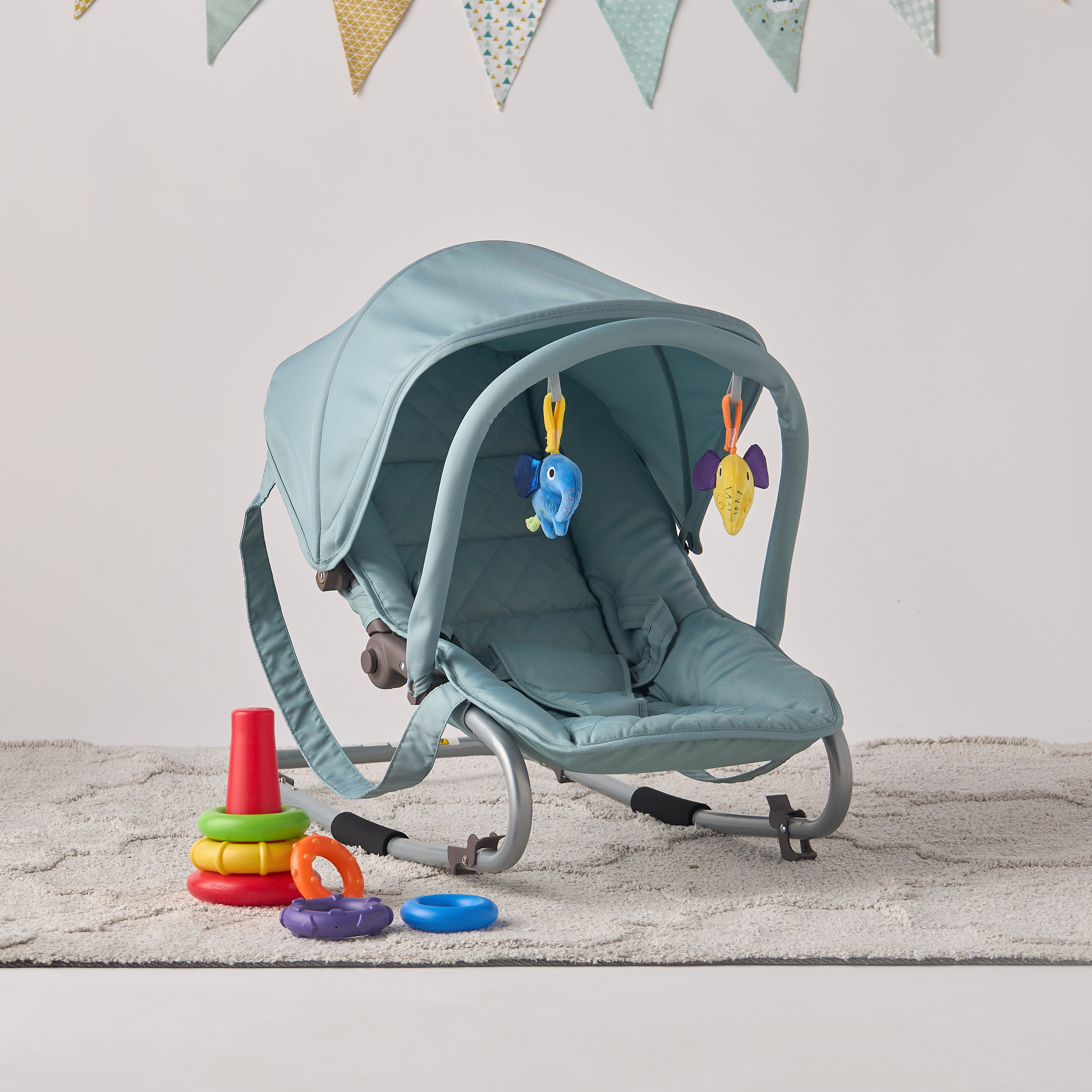 كرسي هزاز مع مظلة وحامل ألعاب كورال من جونيورز-baby-infantactivity-rockers-image-1