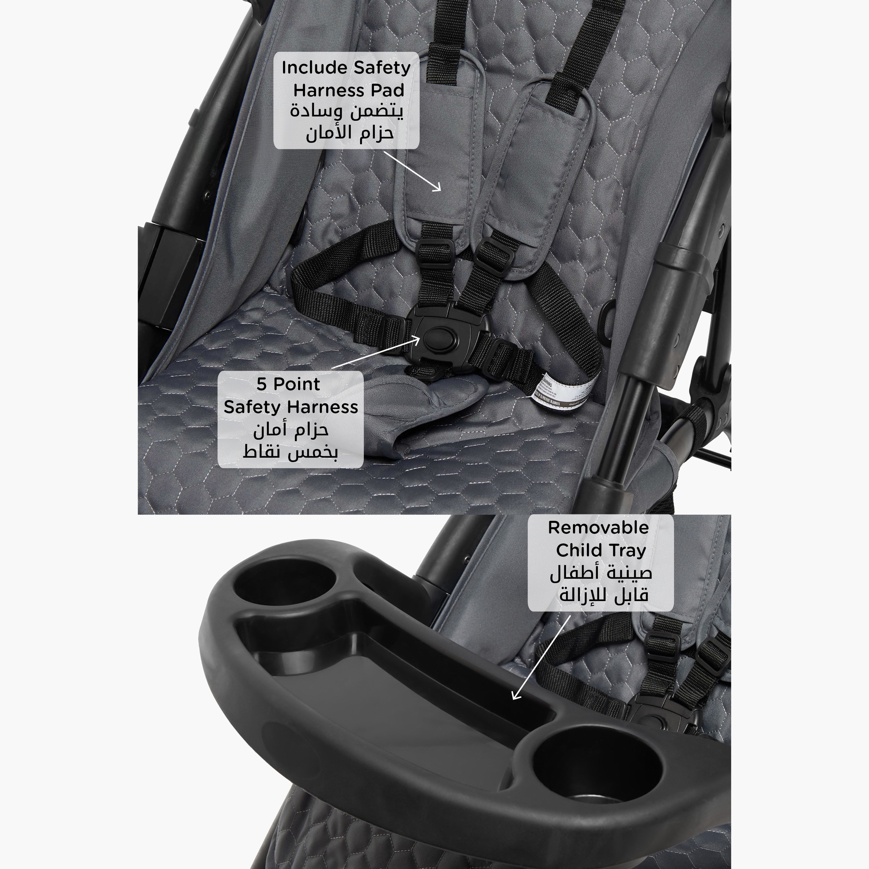 Juniors Bailey Deluxe Stroller with Push Button Folding System, Metal Frame and Wheel Lock-baby-gear-strollersandprams-strollers-image-6