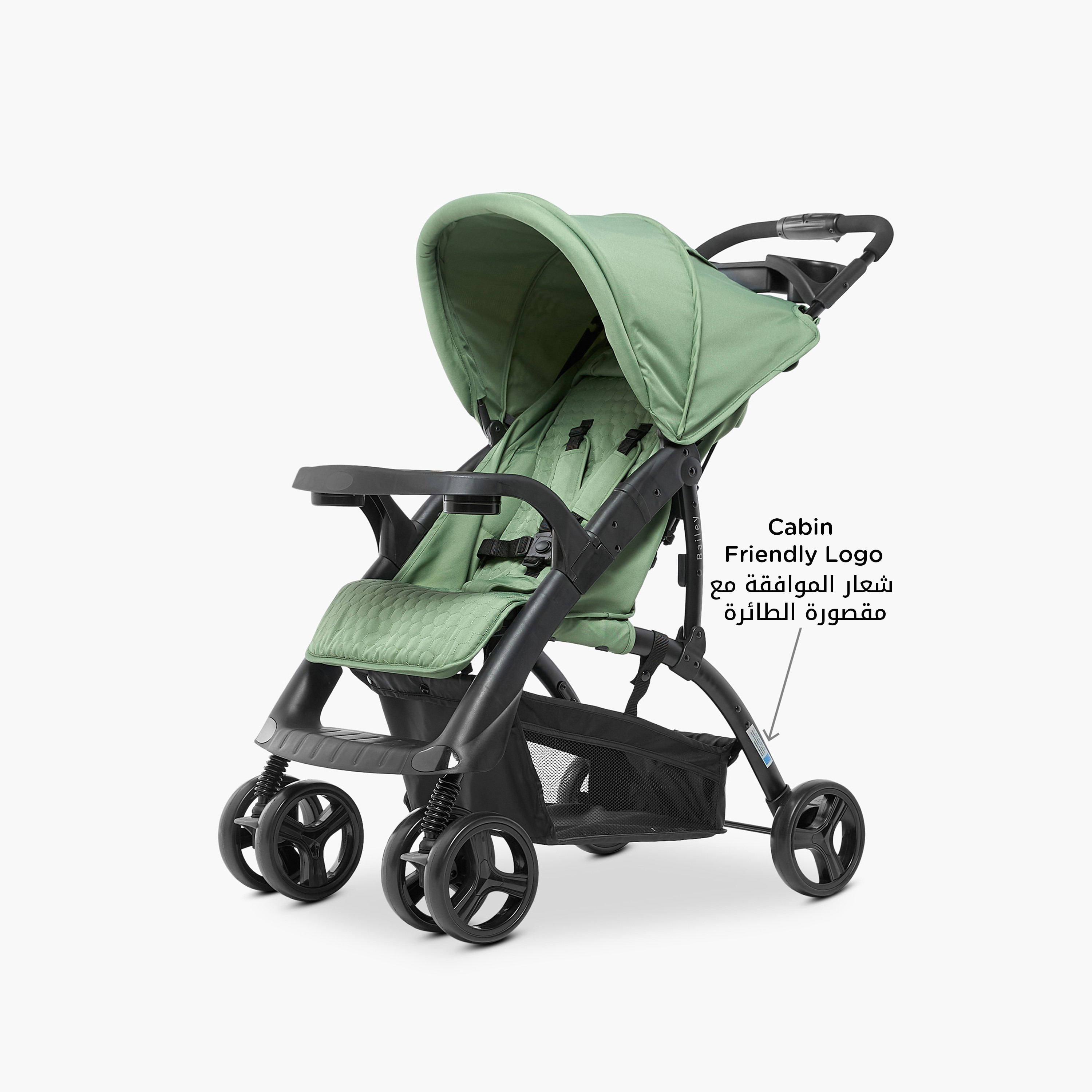 Juniors Bailey Deluxe Stroller with Push Button Folding System, Metal Frame and Wheel Lock-baby-gear-strollersandprams-strollers-image-3