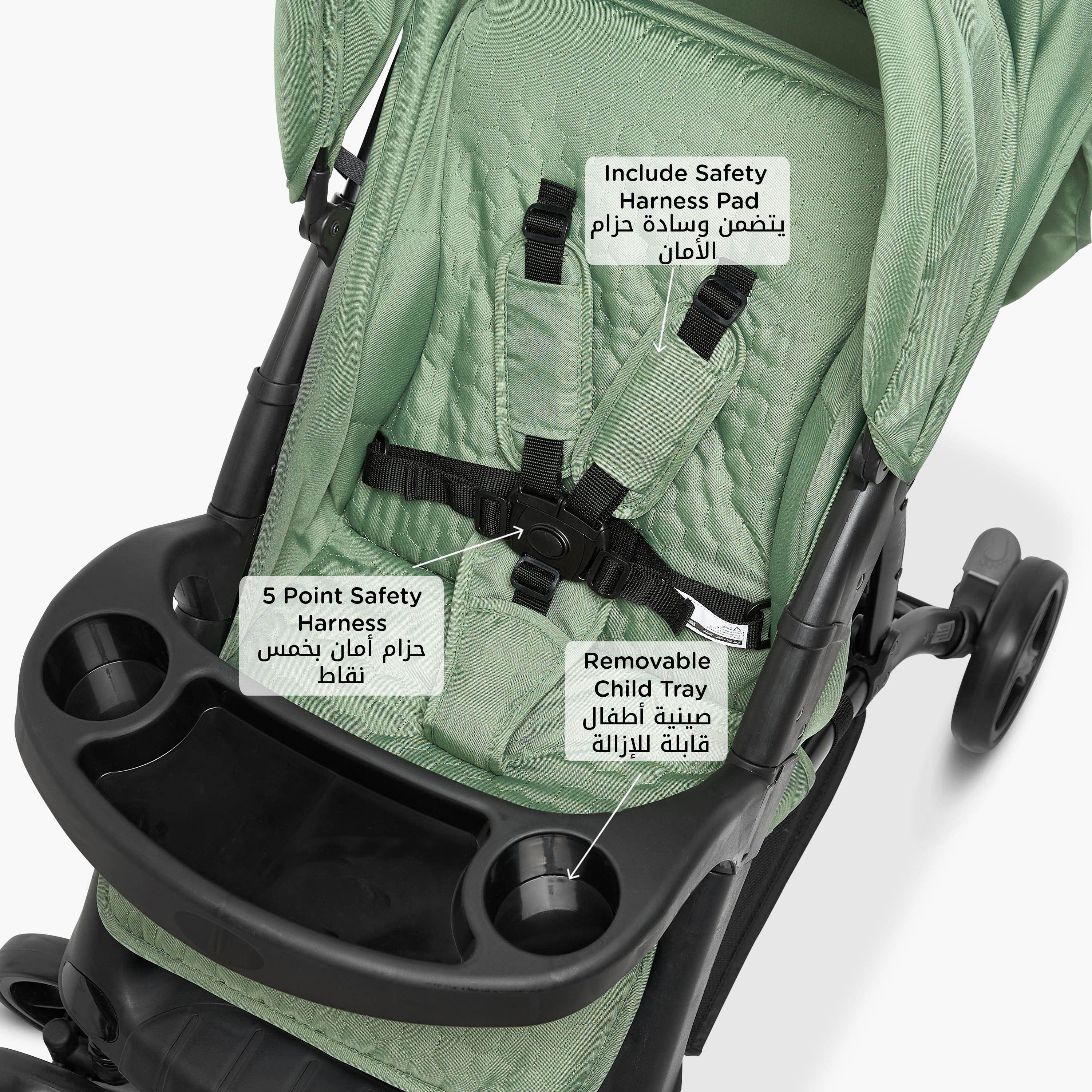 Juniors Bailey Deluxe Stroller with Push Button Folding System, Metal Frame and Wheel Lock-baby-gear-strollersandprams-strollers-image-6