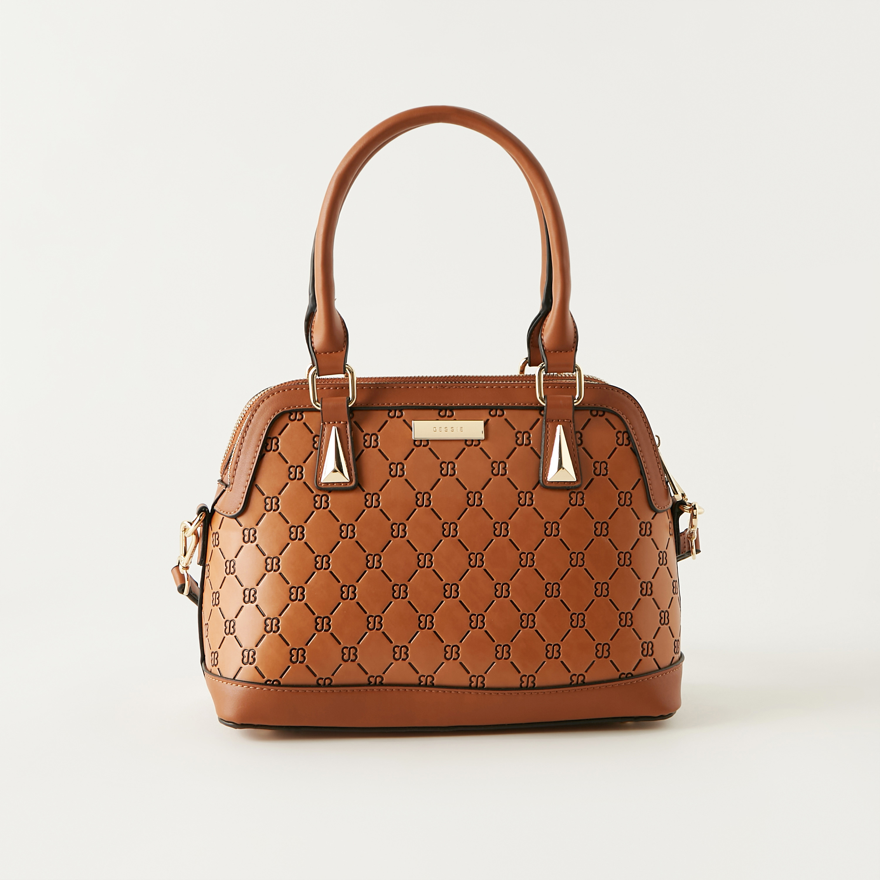 Bessie London Monogram Embossed Tote Bag-women-bagsandwallets-handbags-image-1