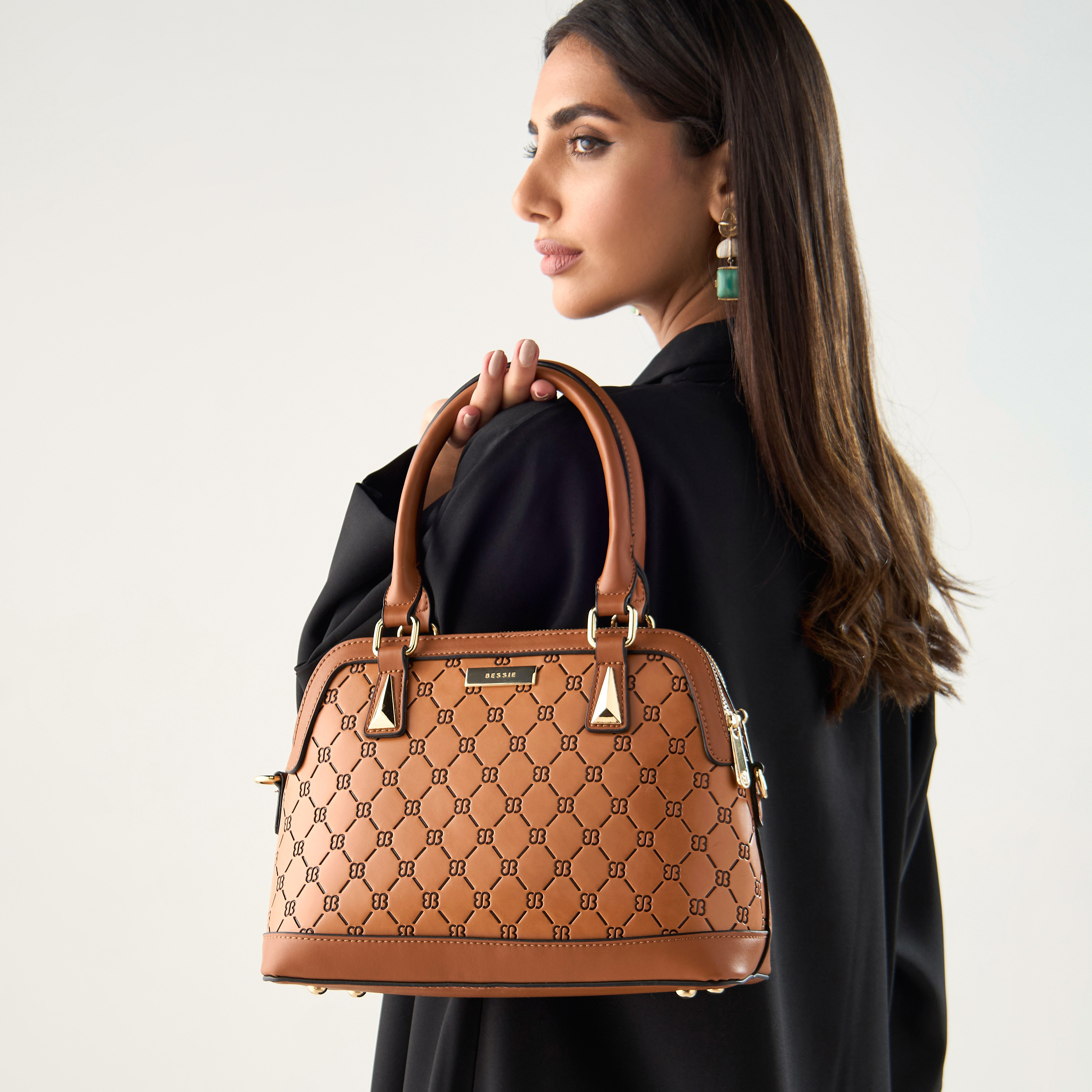 Bessie London Monogram Embossed Tote Bag-women-bagsandwallets-handbags-image-2