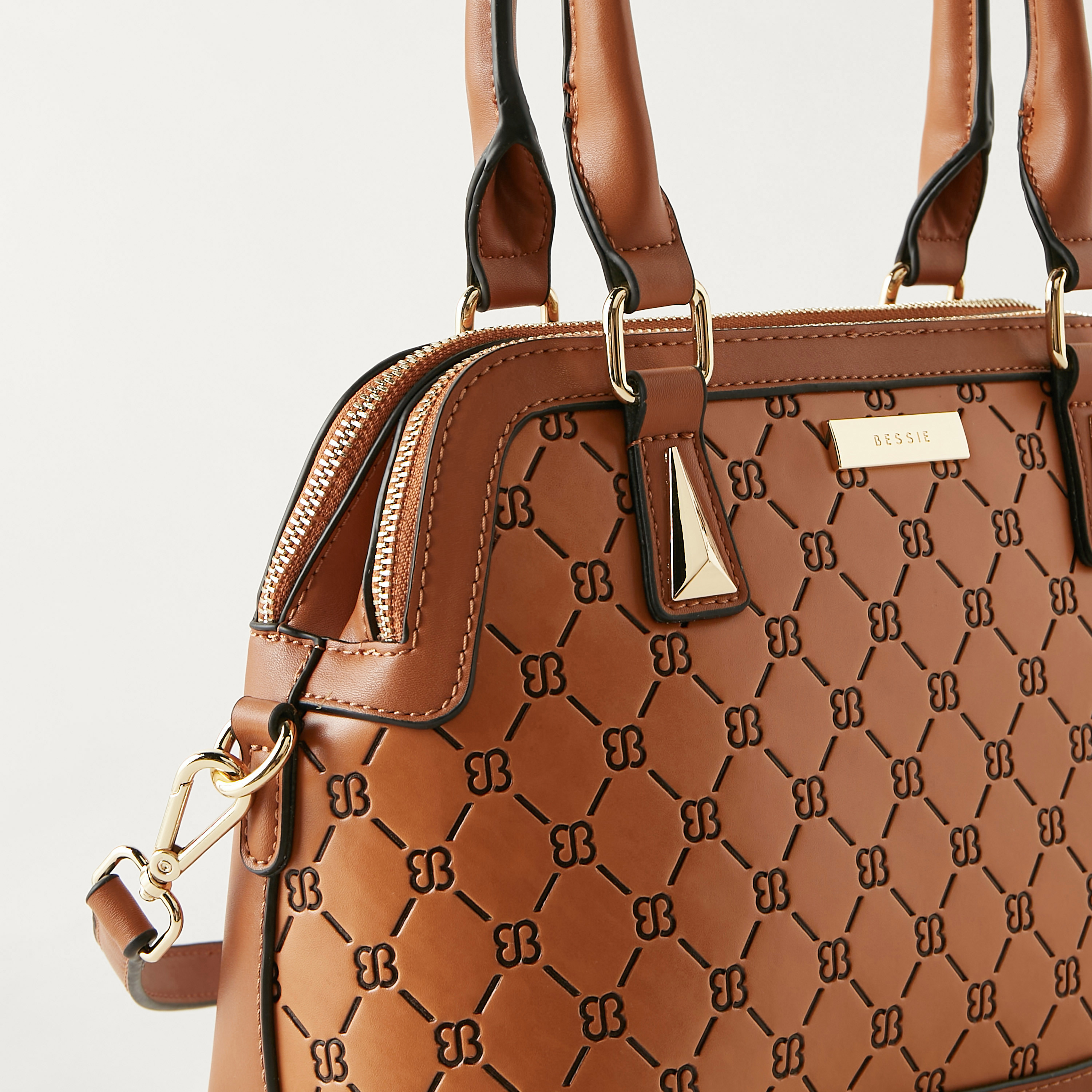Bessie London Monogram Embossed Tote Bag-women-bagsandwallets-handbags-image-4
