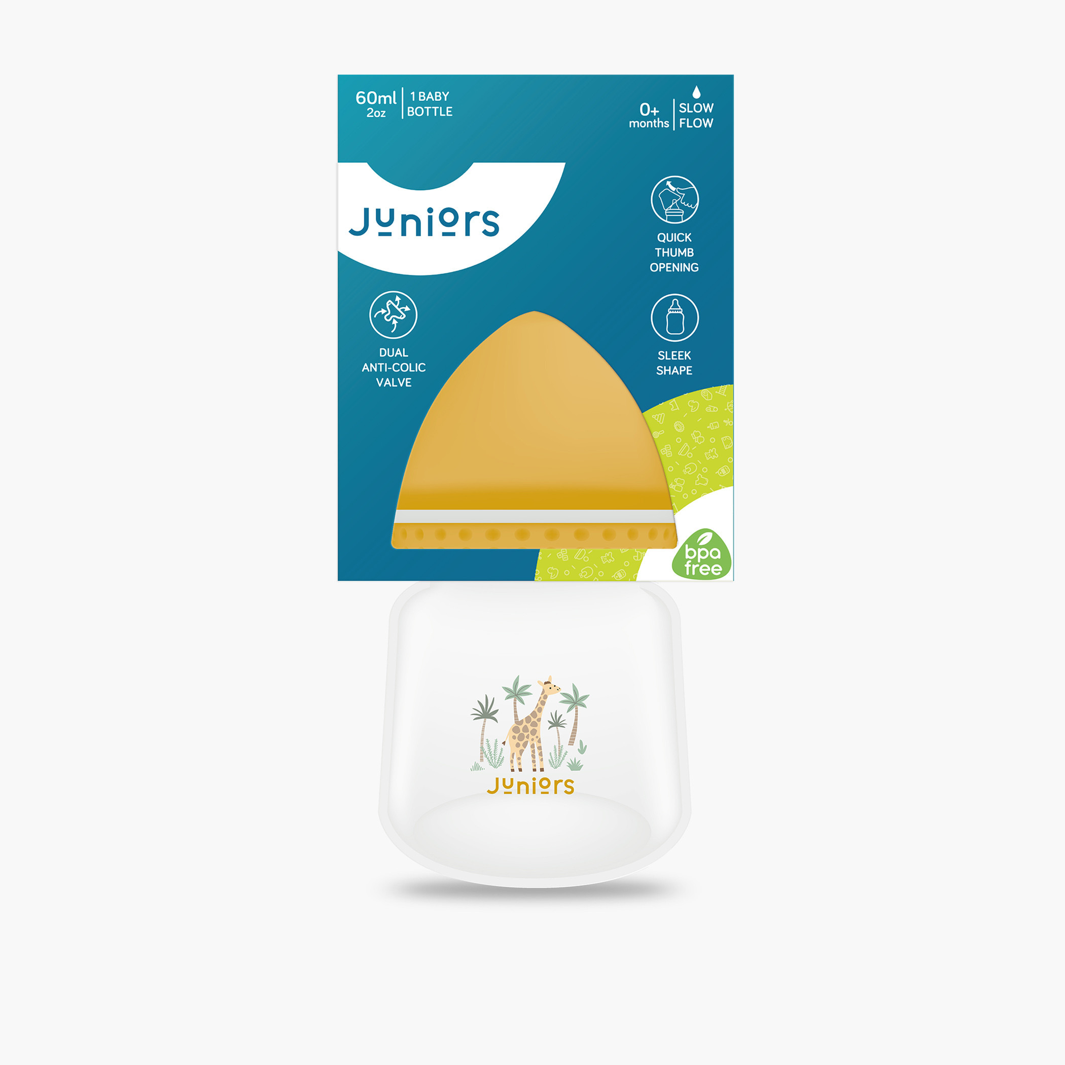 Juniors Elephant Print Feeding Bottle - 60 ml-baby-feeding-feedingbottles-bottlesandteats-image-4
