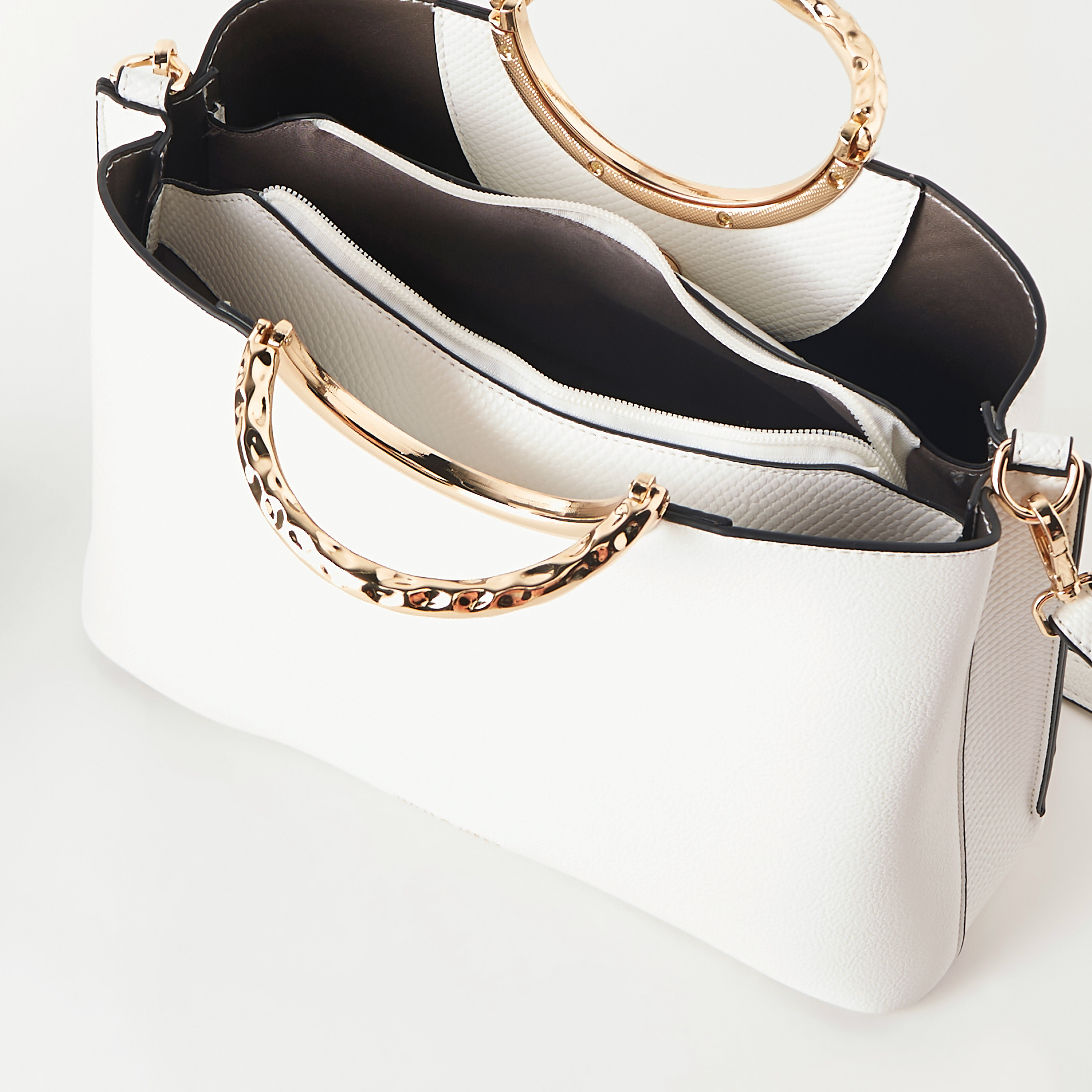 LUELLA GREY Solid Tote Bag with Detachable Strap and Zip Closure-women-bagsandwallets-handbags-image-6