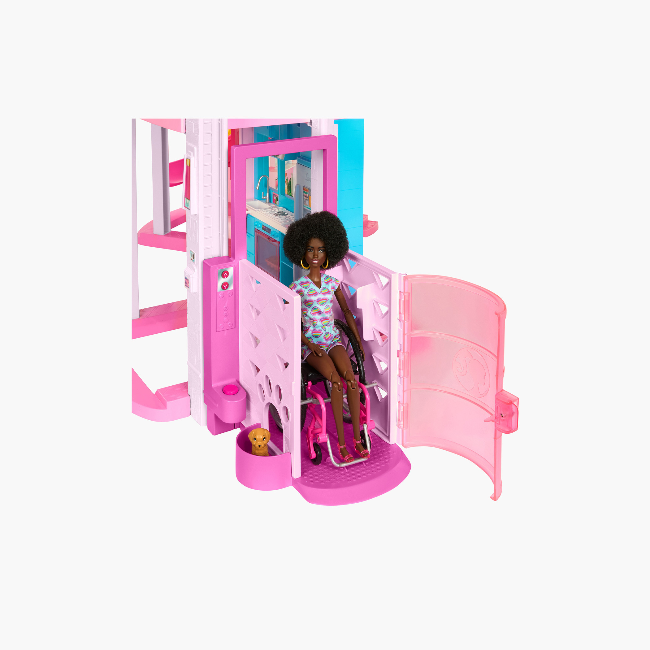 Barbie Dreamhouse , Pool Party Doll House with 75+ Pieces and 3-Story Slide and Puppy Play Areas-toys-dollsandplaysets-dollhouses-image-5
