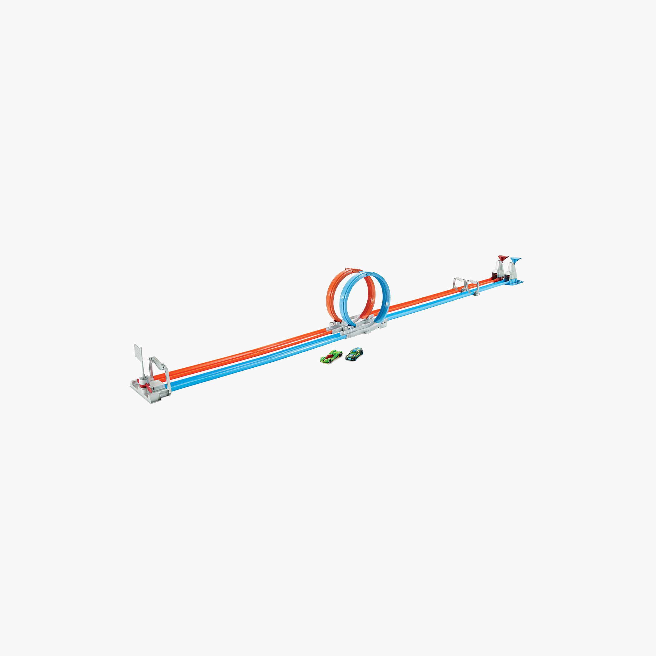 Hot Wheels Double Loop Dash Straight Track large Loops and 2 1:64 Scale Toy Cars Ages 5 to 10-toys-playvehicles-racetracks-image-1