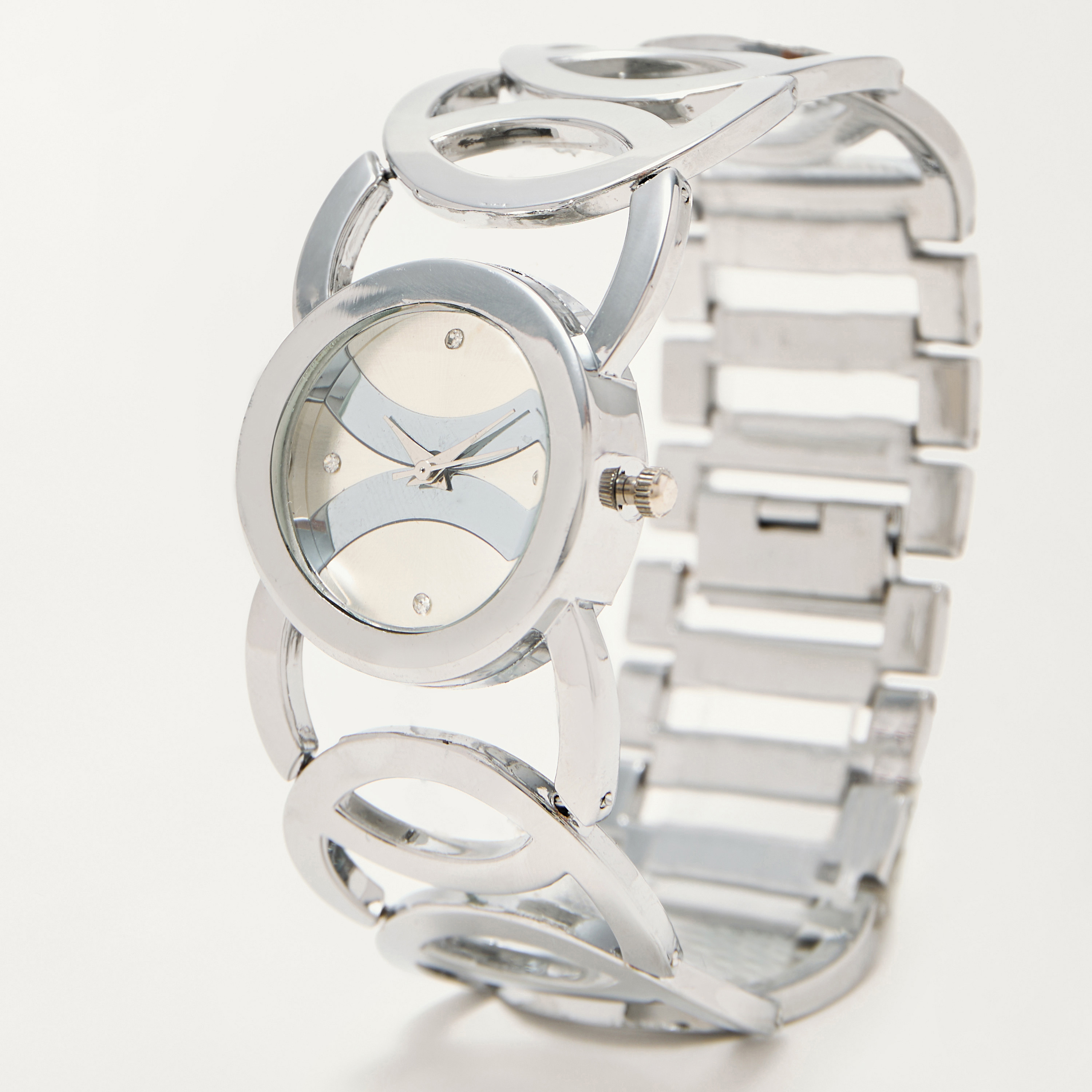 Mistotes Snake Textured Metallic Wristwatch-women-watchesandjewellery-watches-image-2