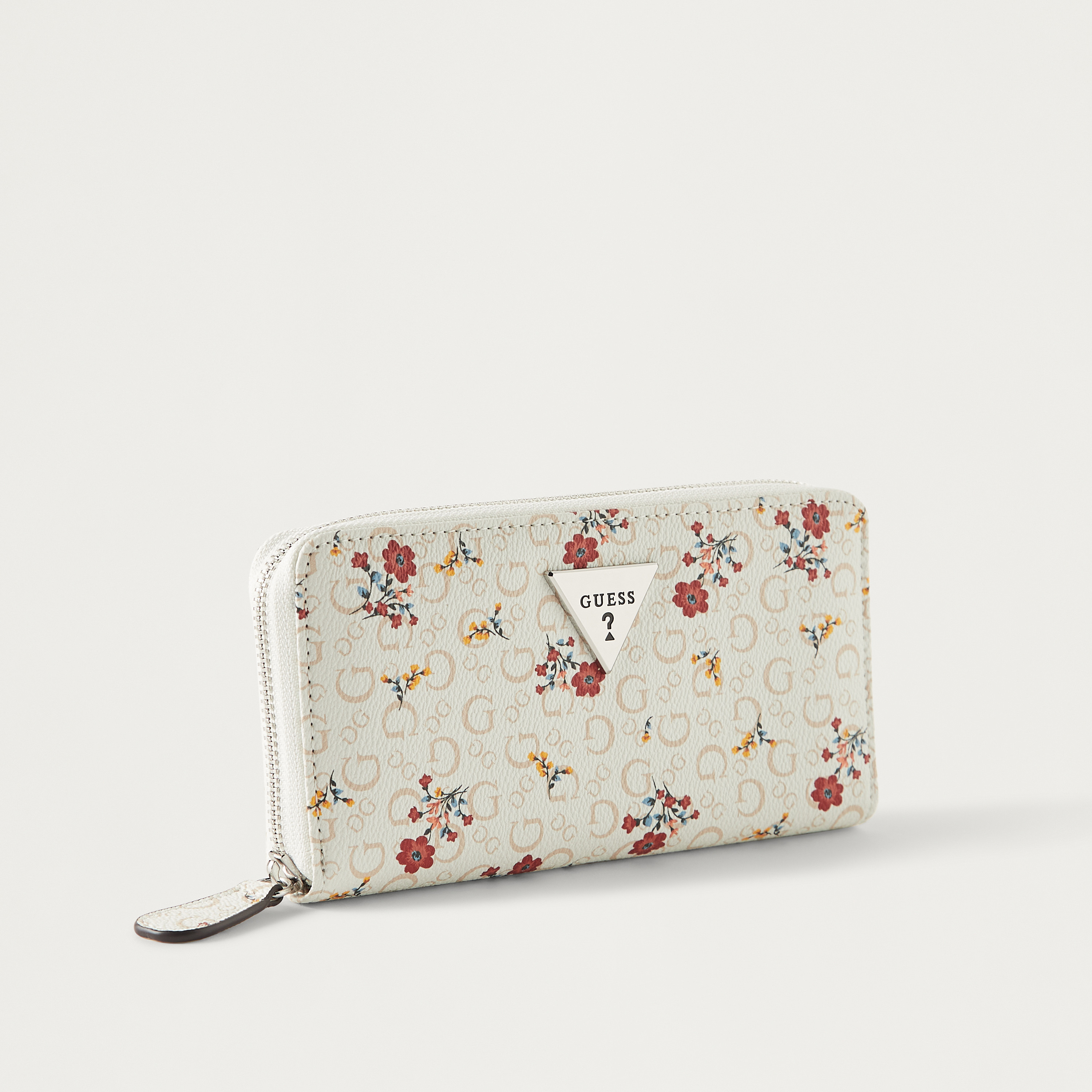 Shop Guess Floral Print Zip Around Wallet Online Max Saudi