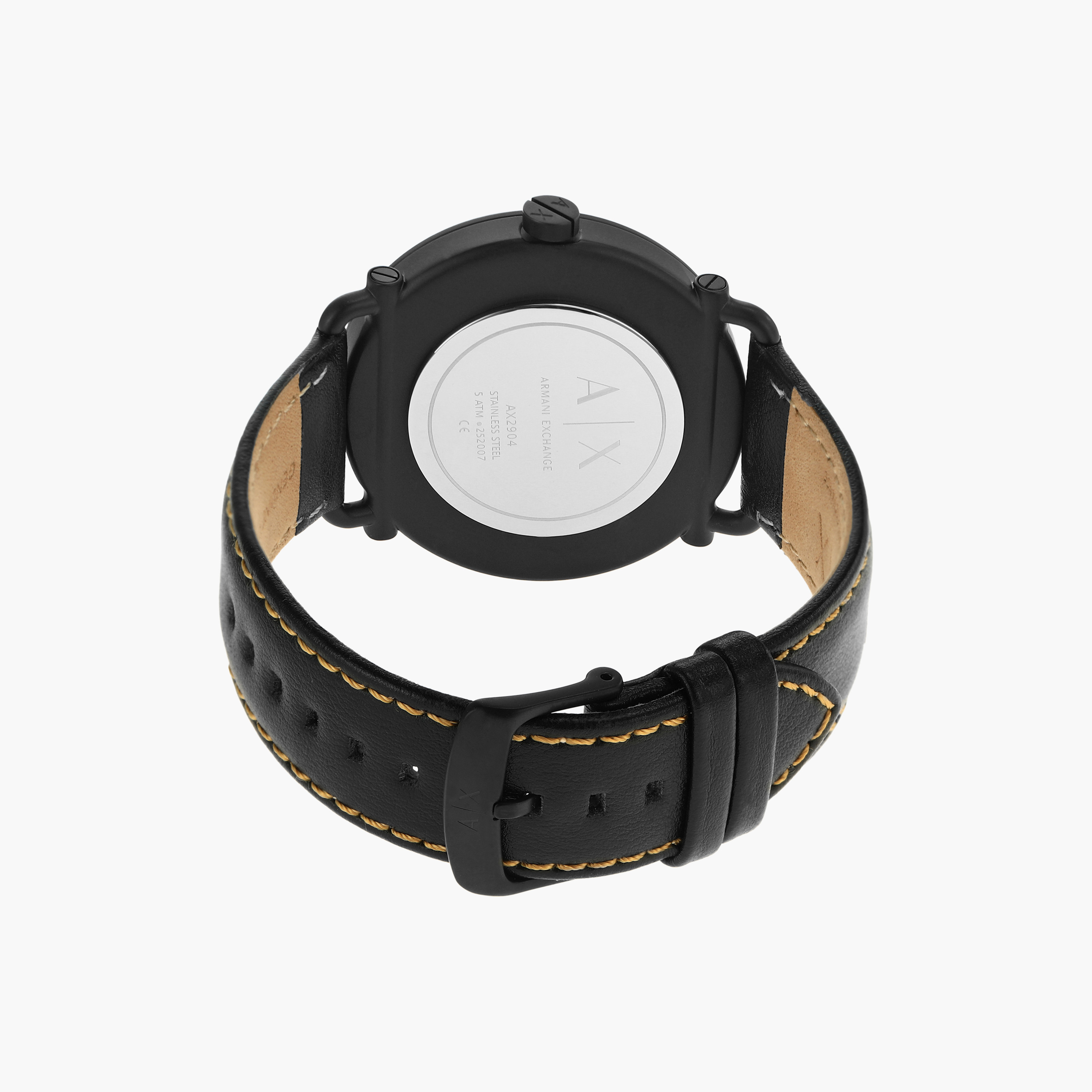 Armani Exchange Men's 44 MM Black Analog Leather Strap Watch | AX2904-men-watchesandjewellery-watches-image-3