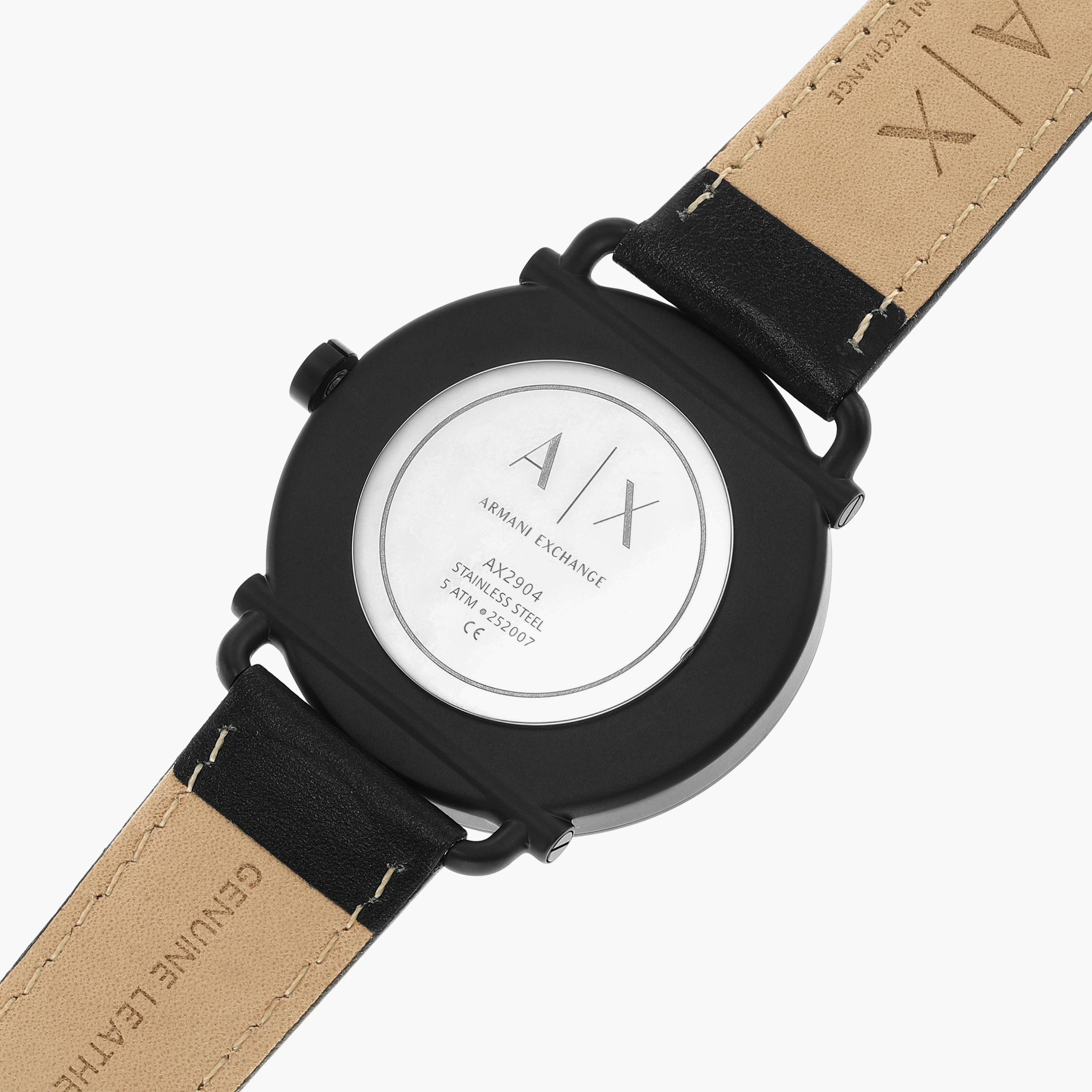 Armani Exchange Men's 44 MM Black Analog Leather Strap Watch | AX2904-men-watchesandjewellery-watches-image-4